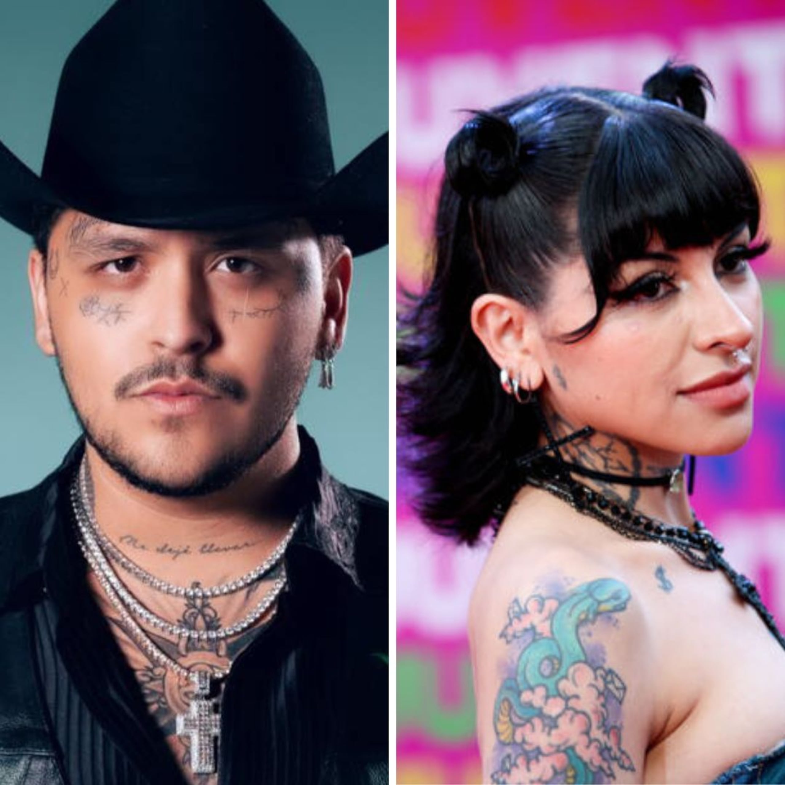 Christian Nodal y Cazzu.