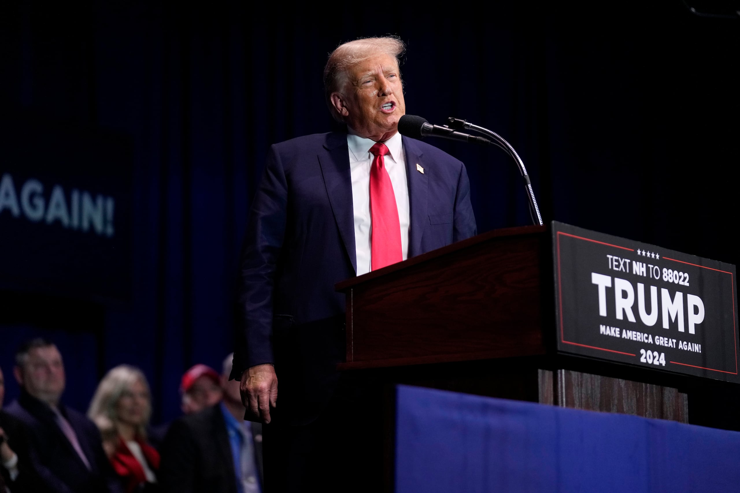 El expresidente Donald Trump durante un evento de campaña.