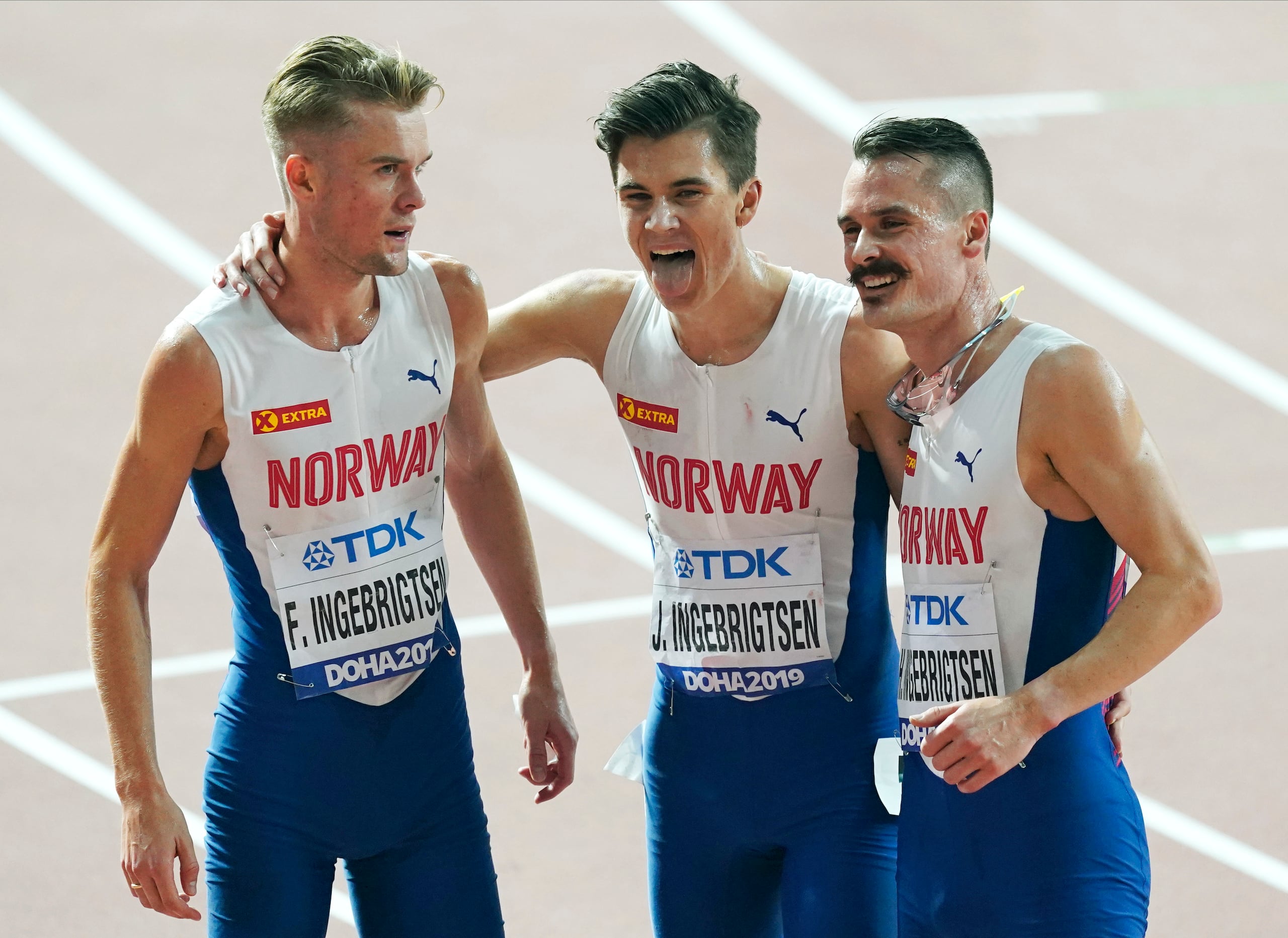 Los hermanos Filip, Jakob y Henrik Ingebrigtsen, de Noruega, acusaron a su padre y exentrenador de maltrato contra otro de sus hermanos. Jakob, al centro, es campeón olímpico en los 1,500 metros.