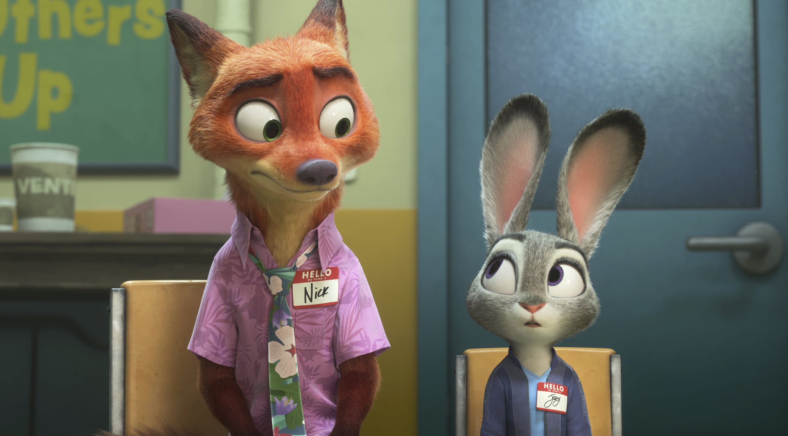 Nick Wilde y Judy Hopps en una escena de "Zootopia 2." (Disney via AP)