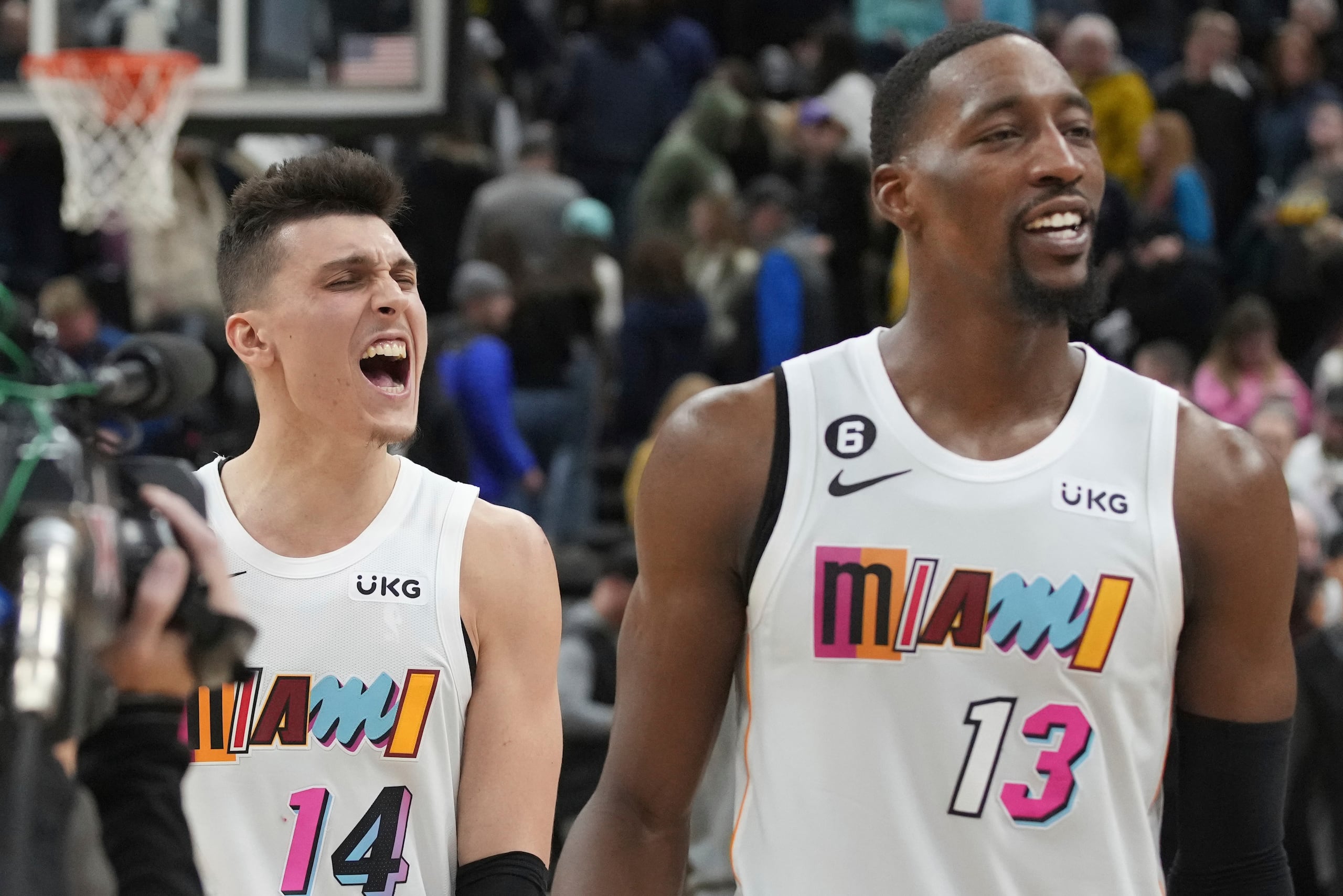 Bam Adebayo y Tyler Herro jugaron juntos en el Heat de Miami.