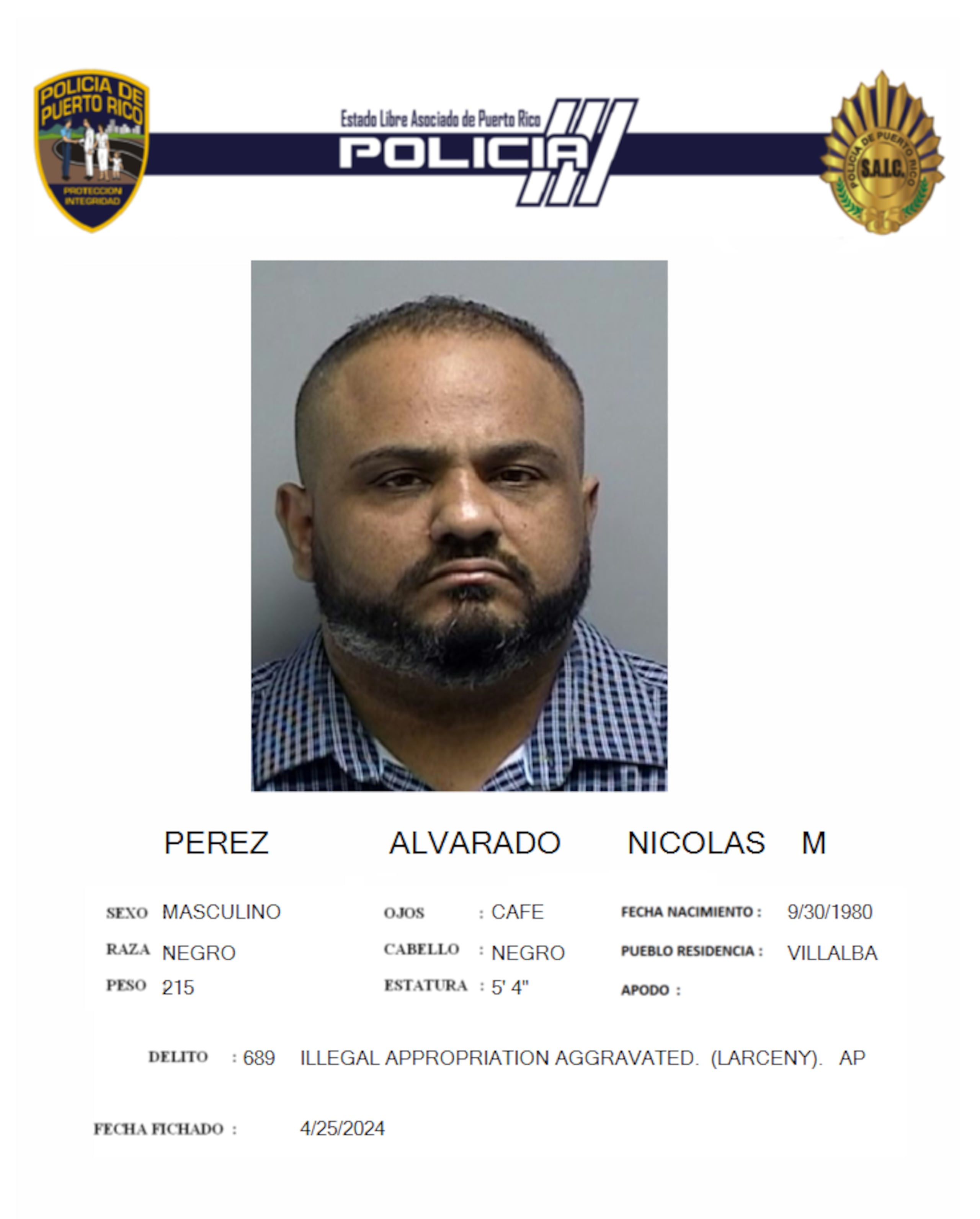 Nicolás M. Pérez Alvarado cumplirá cinco años en probatoria por violación a la Ley de Bancos y apropiación ilegal grave.