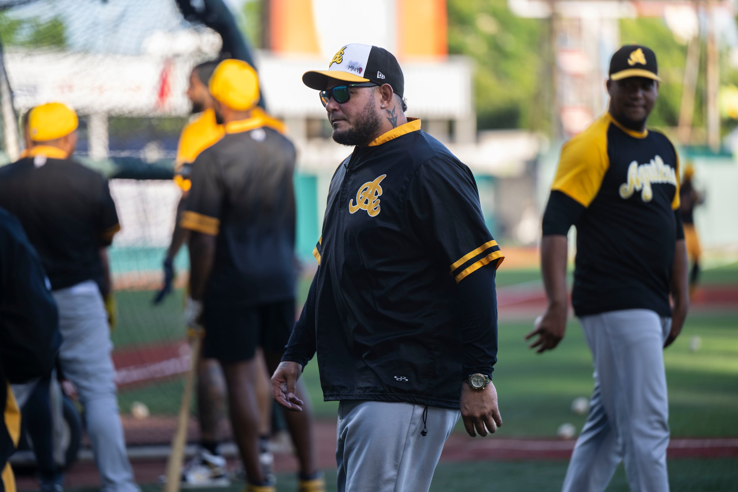 Yadier Molina, dirigente de las Águilas Cibaeñas, en el Estadio Hiram Bithorn para la serie “Titanes del Caribe” en la que se enfrentarán a los Tigres del Licey.