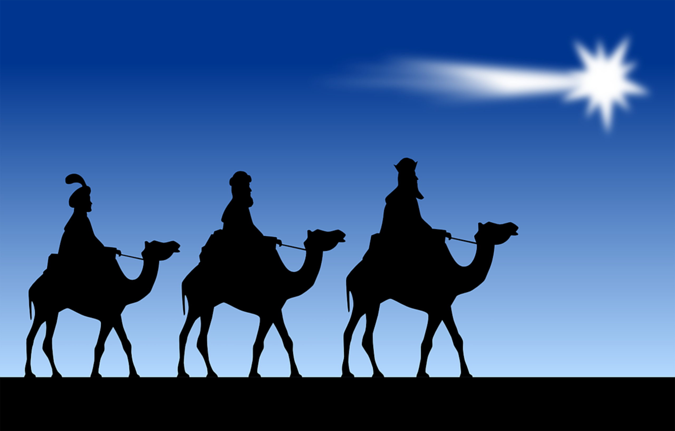 Los tres Reyes Magos: Melchor, Gaspar y Baltasar.