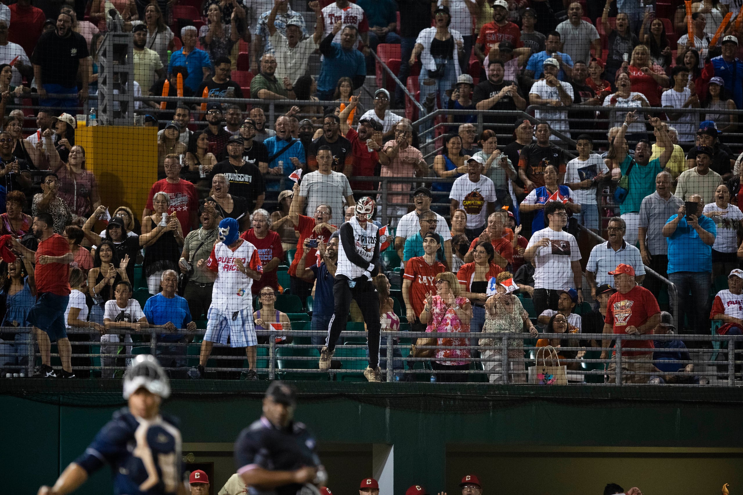 Fanáticos de los Toritos de Cayey en las gradas del Estadio Pedro Montañez.