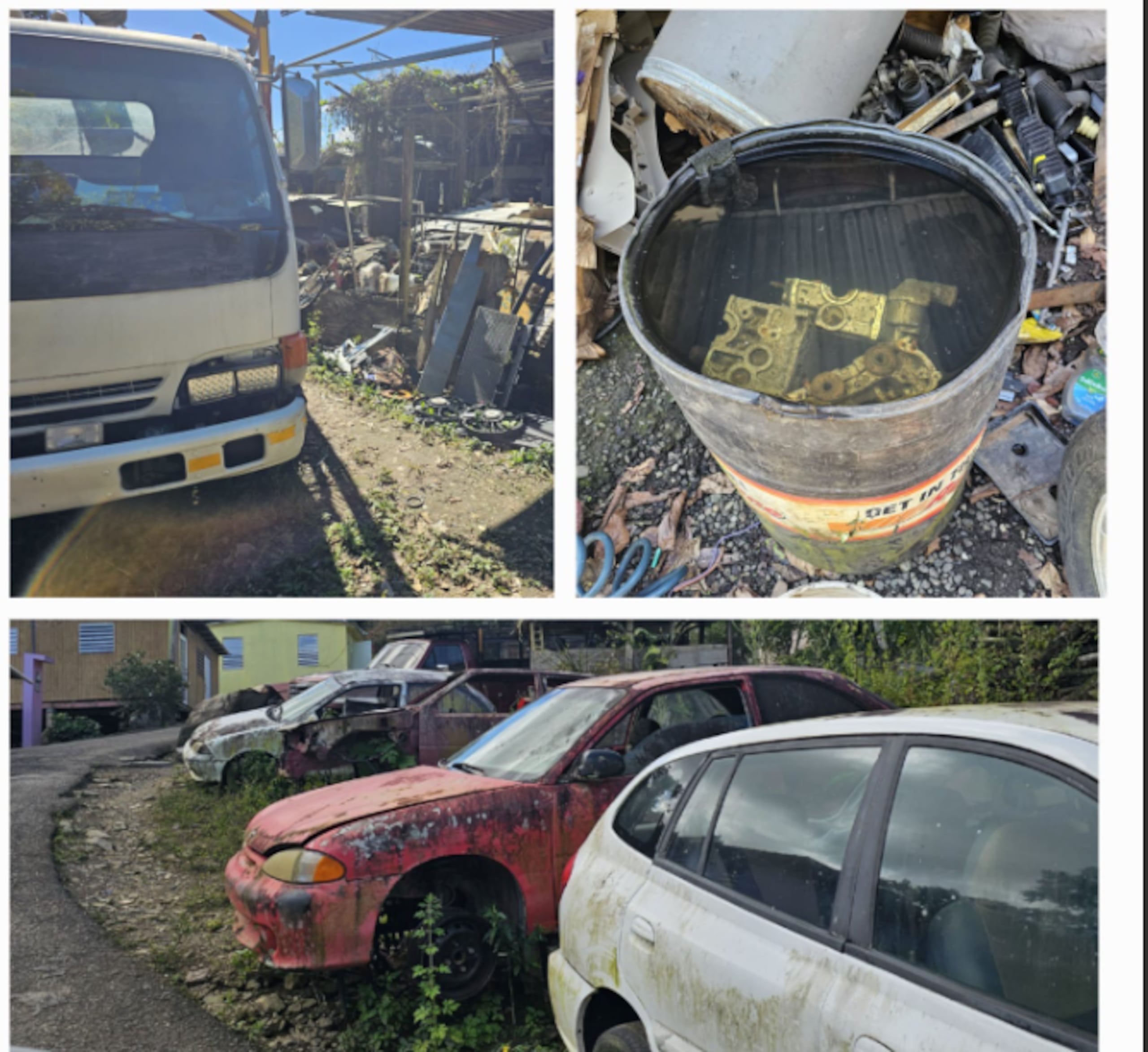 La Policía compartió fotos sobre las fallas que encontraron en los talleres de mecánica multados.