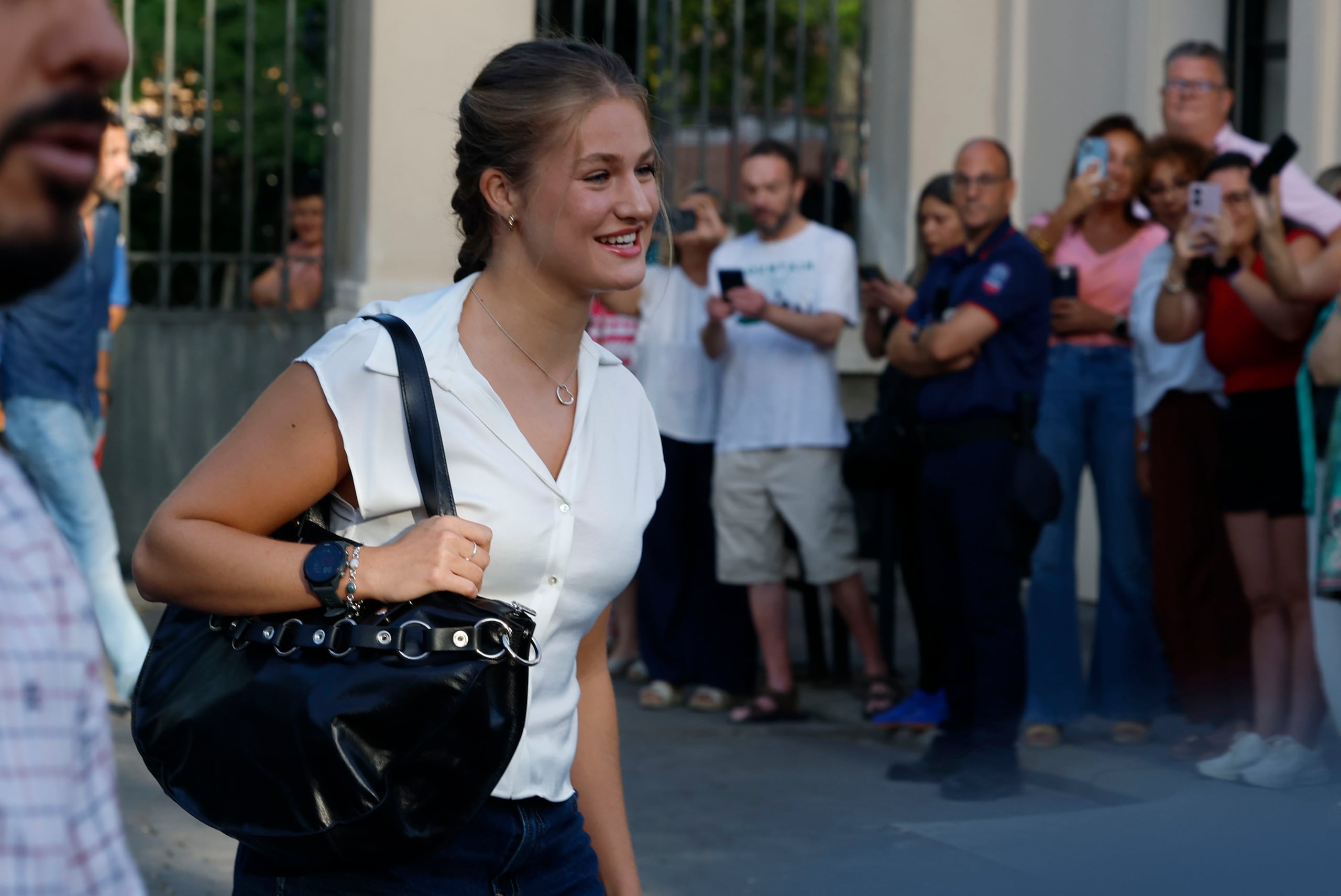 La princesa Leonor a su llegada este lunes al Campus de la Universidad Carlos III donde cursará el grado de Ciencias Políticas.