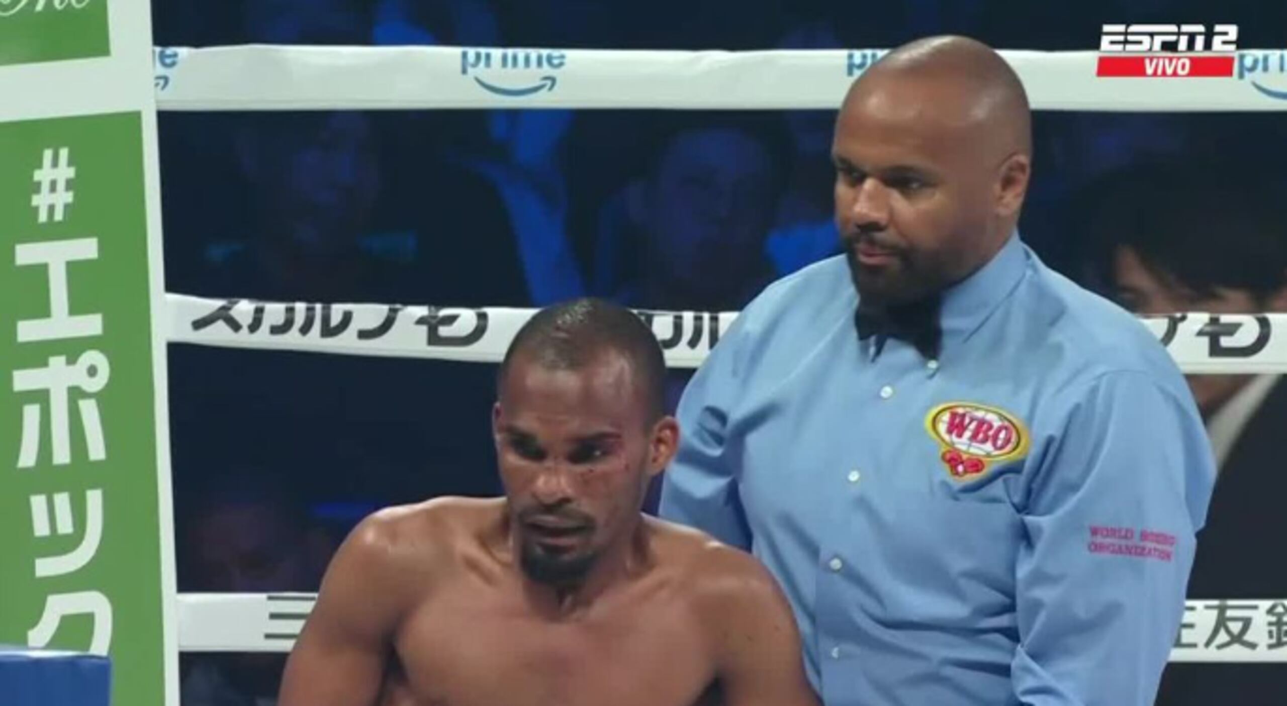 Jonathan "Bomba" González sufrió una cortadura sobre su ojo izquierdo debido a un cabezazo de Anthony Olascuaga en el mismo primer asalto.