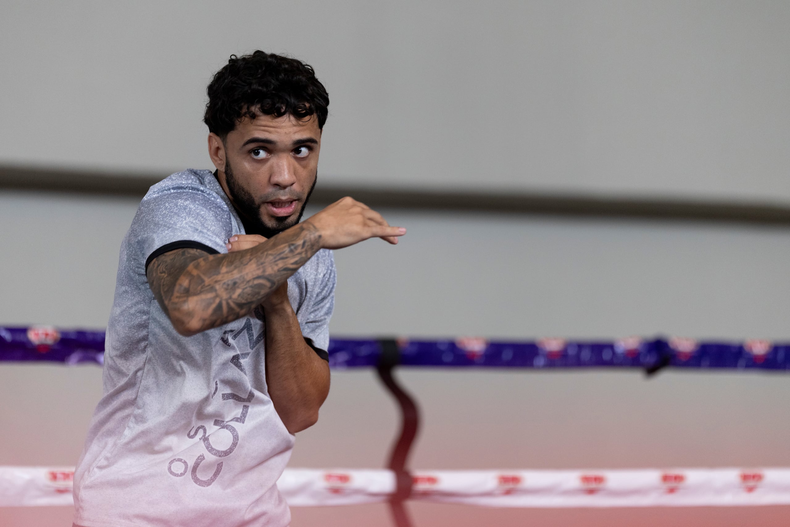 Oscar “El Pupilo” Collazo visitó el Gimnasio Félix Pagán Pintor en Guaynabo para una sesión de entrenamiento.