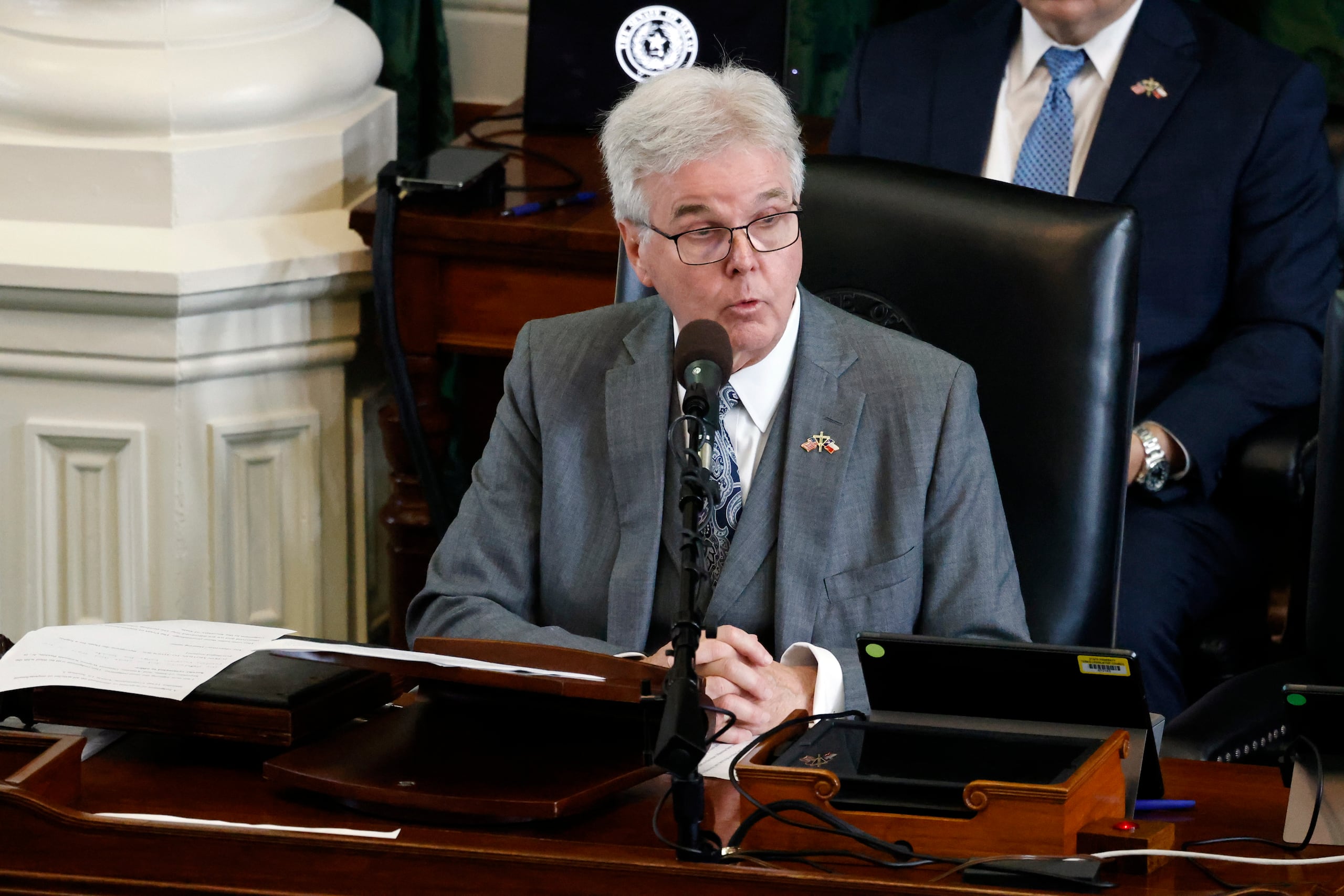 El vicegobernador de Texas, Dan Patrick, en una foto de archivo. EFE/EPA/Adam Davis
