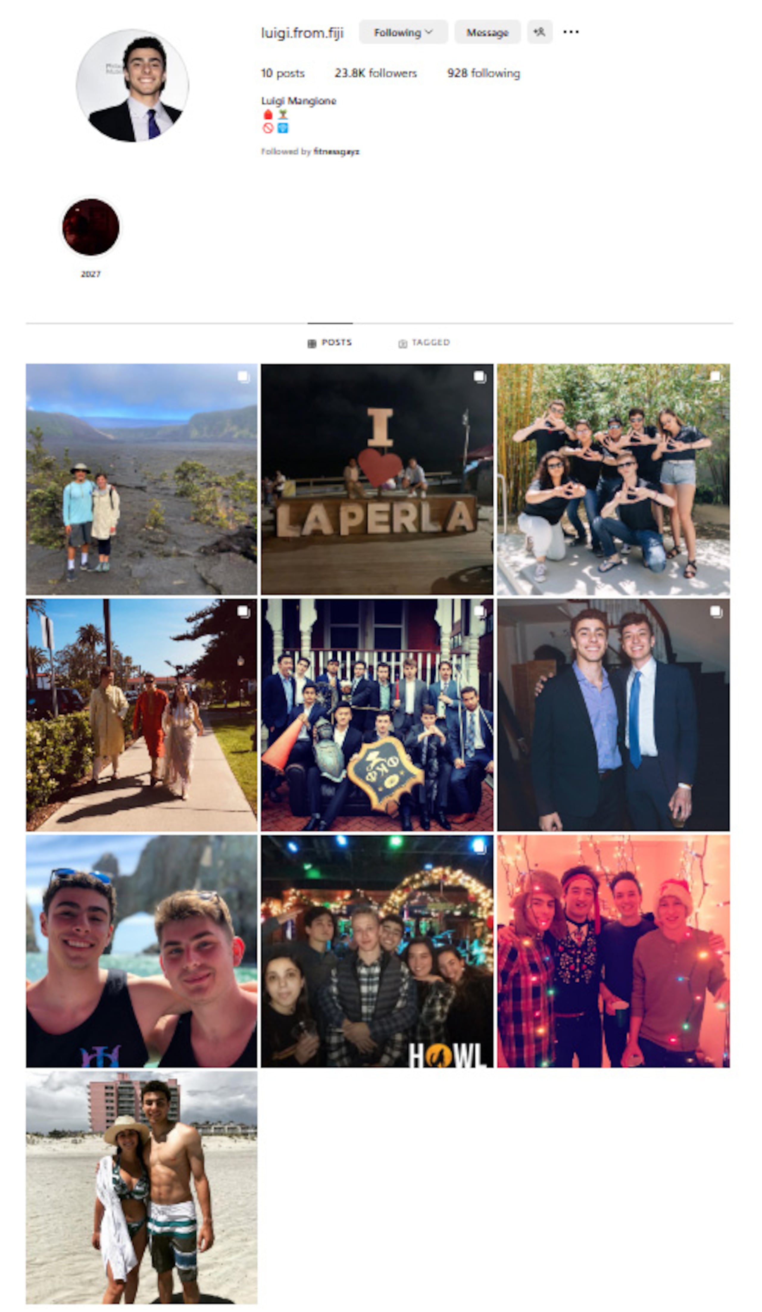 Luigi Nicholas Mangione, sospechoso de matar al CEO de UnitedHealthcare, Brian Thompson, aparece en varias fotos de vacaciones en Puerto Rico en el 2021.