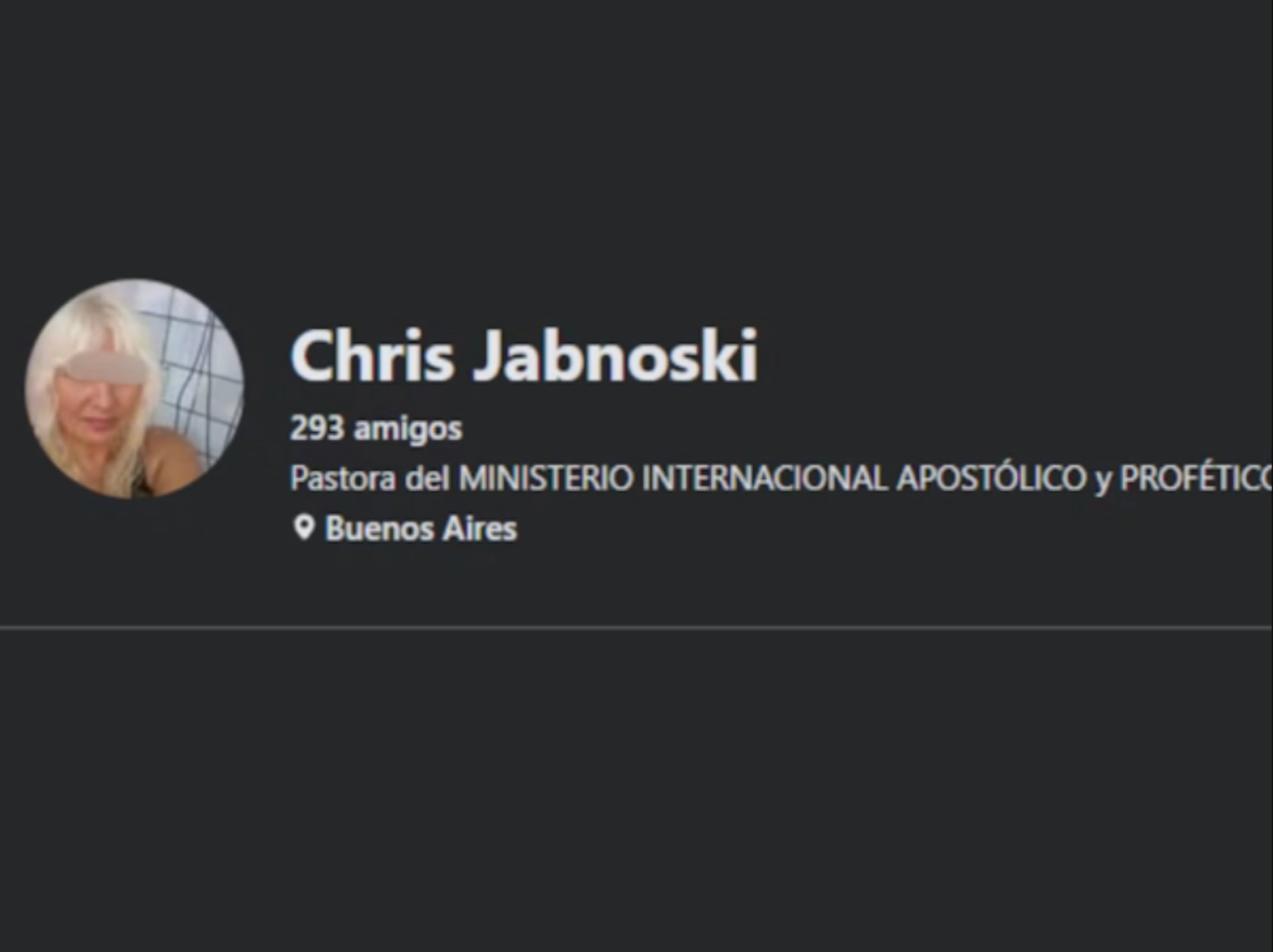 El perfil de la presunta pastora.
