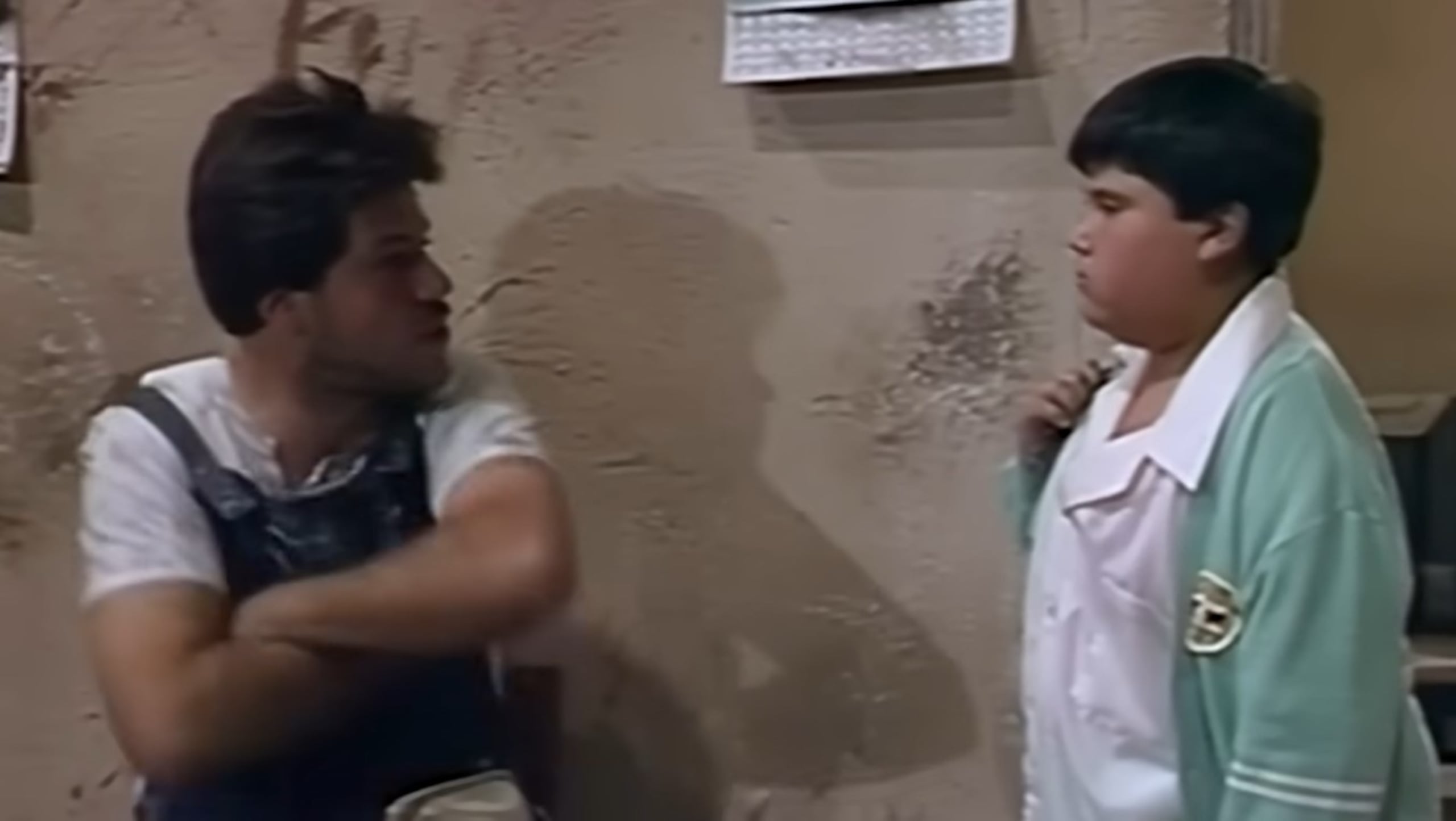 Garcia Tenorio en una escena de la recordada novela infantil Carrusel, donde interpretaba a Ramón Palillo, el papá de Jaime (Jorge Granillo).