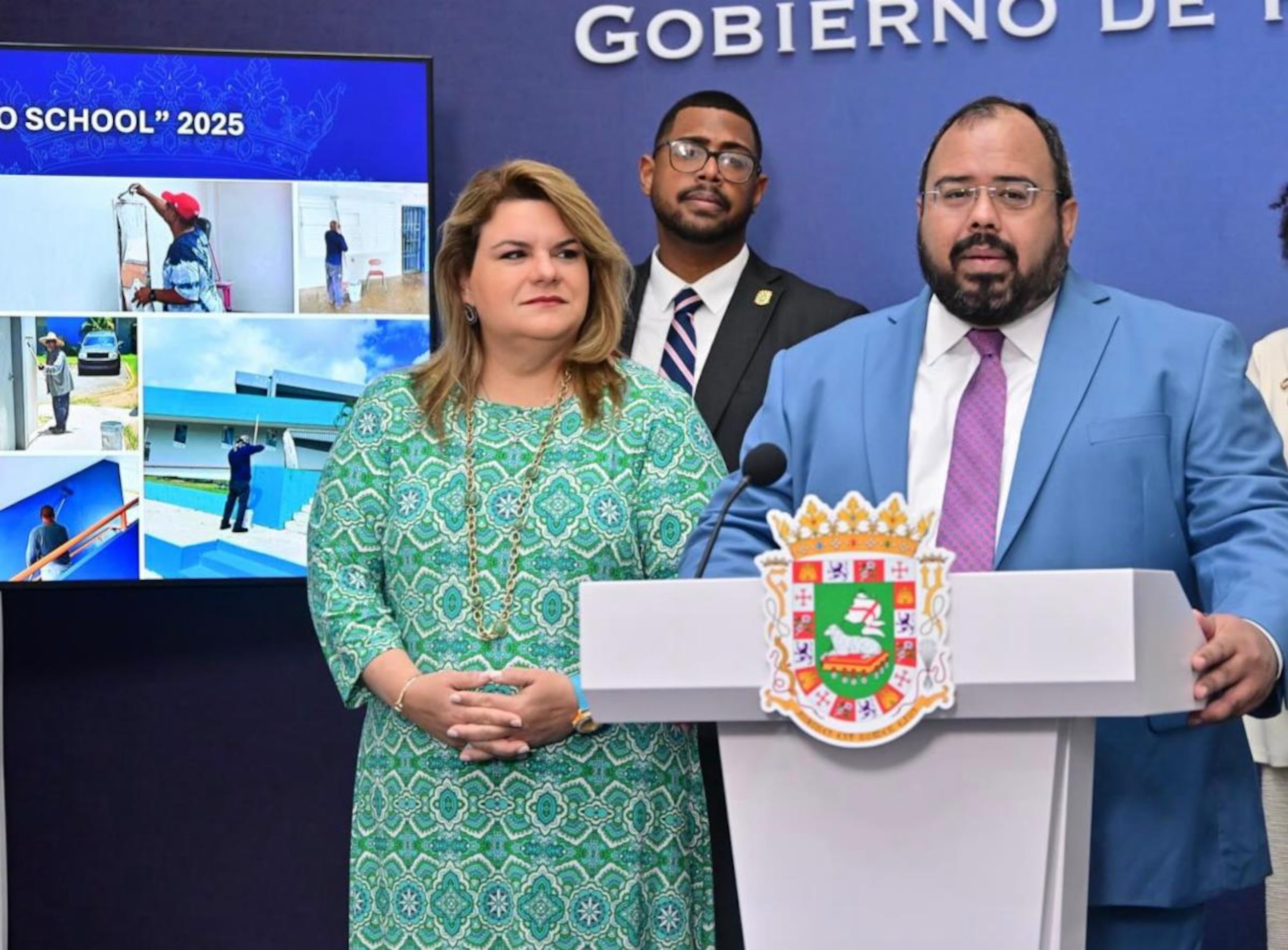 La gobernadora Jenniffer González y el secretario de Educación, Eliezer Ramos, anuncian la aprobación del Plan de Transición por parte Educación federal.