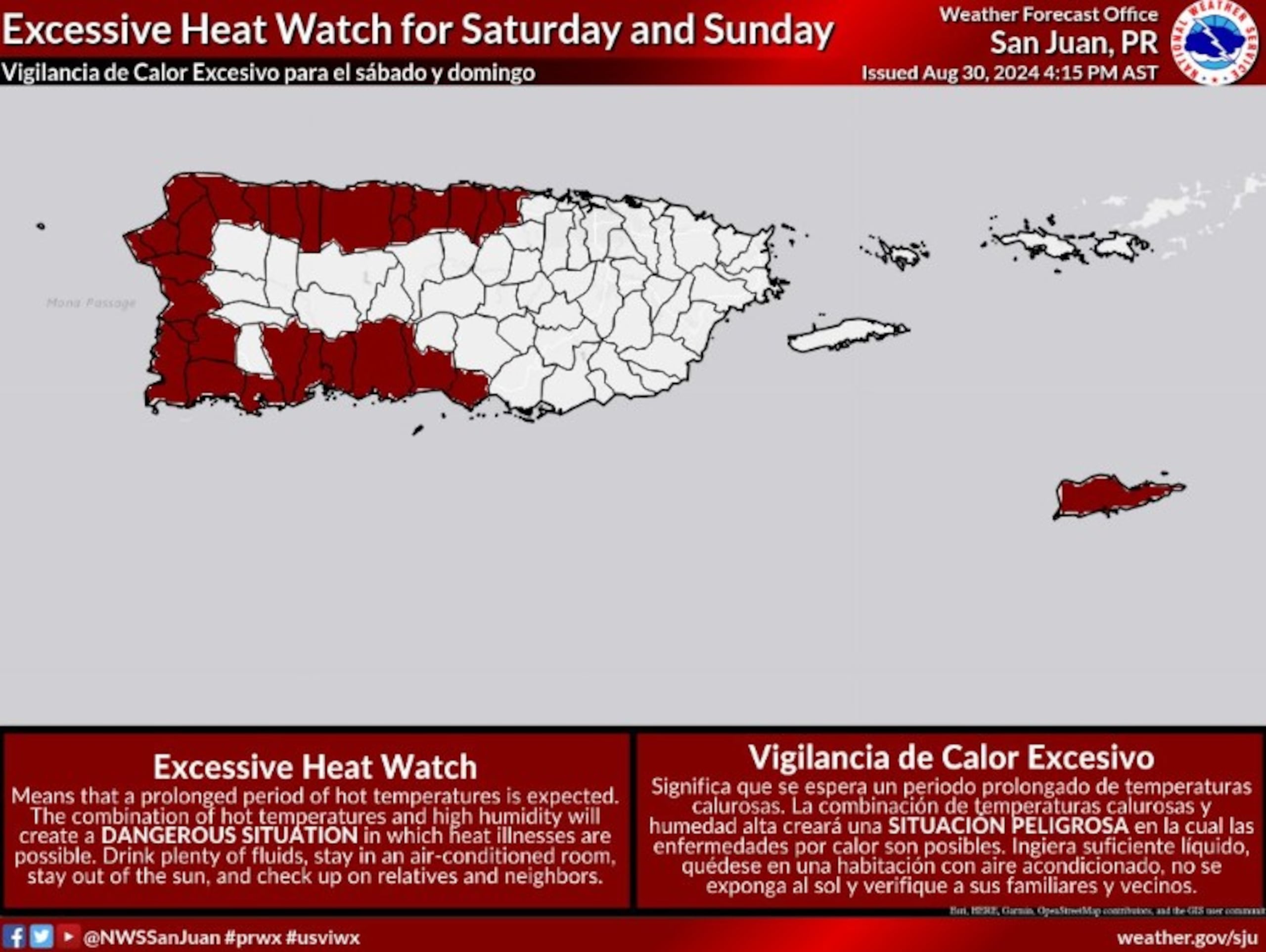 Se espera que las condiciones atmosféricas generarán temperaturas extremas todo el fin de semana.