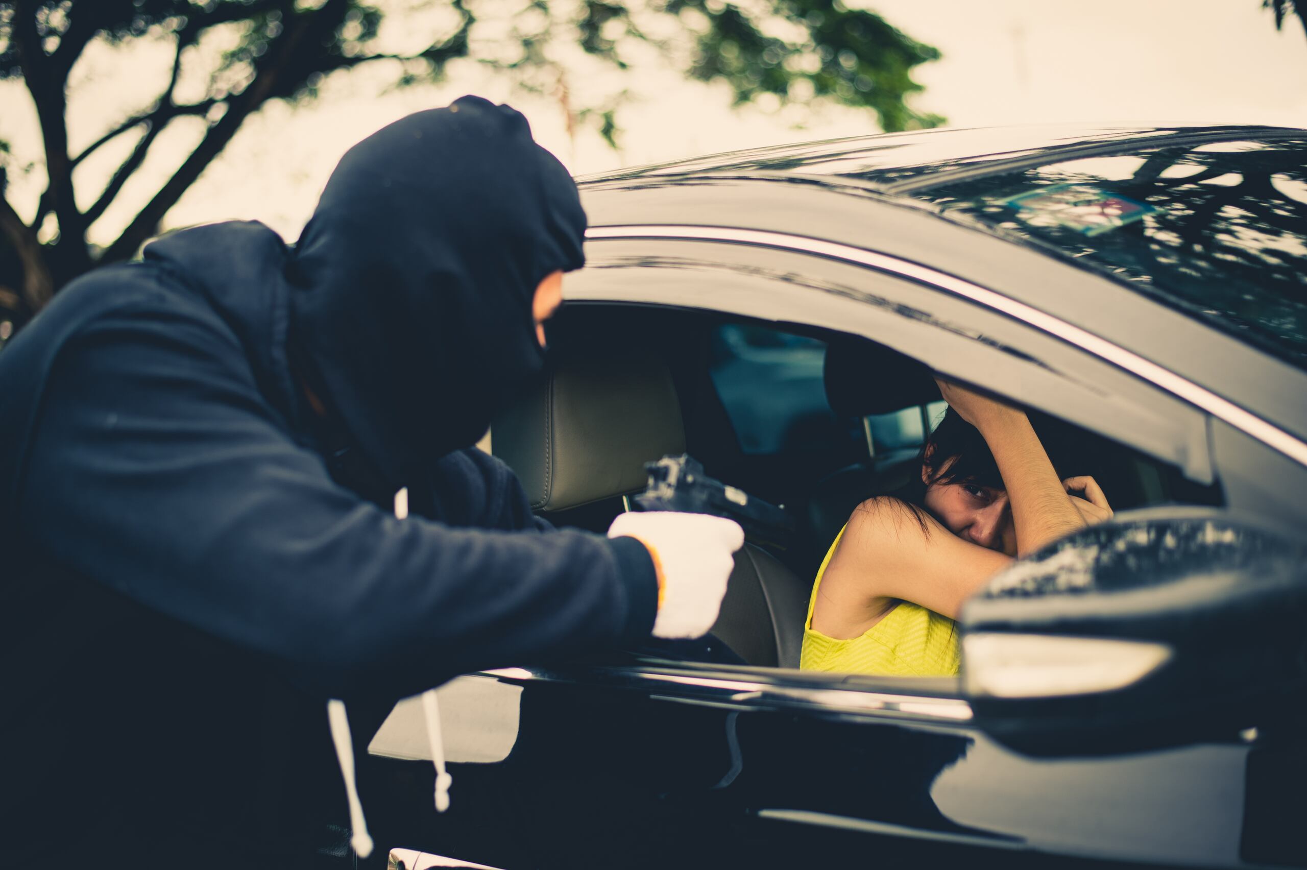 Simulación de un carjacking.