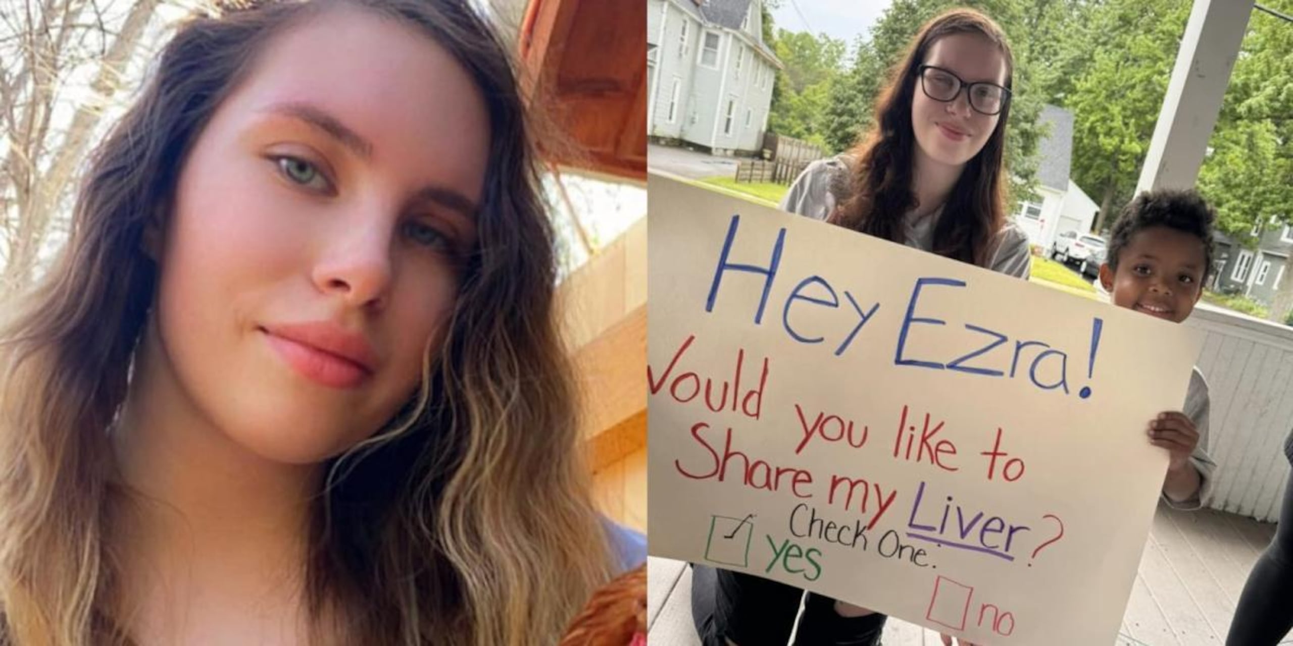 Ezra Toczek y su maestra, Carissa Fisher.