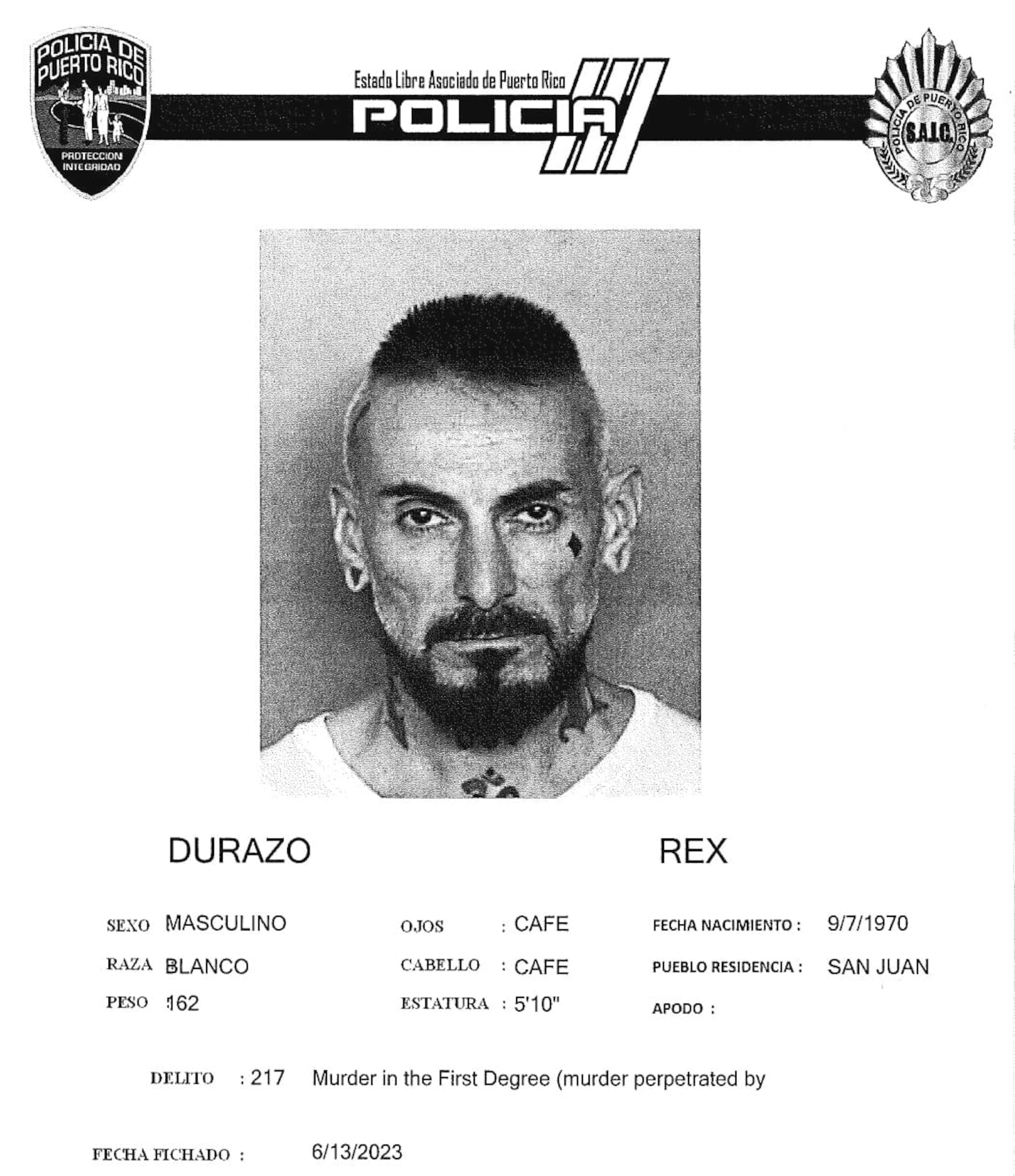 Rex Durazo fue acusado por asesinato en primer grado, tentativa de asesinato y violación a la Ley de Armas.