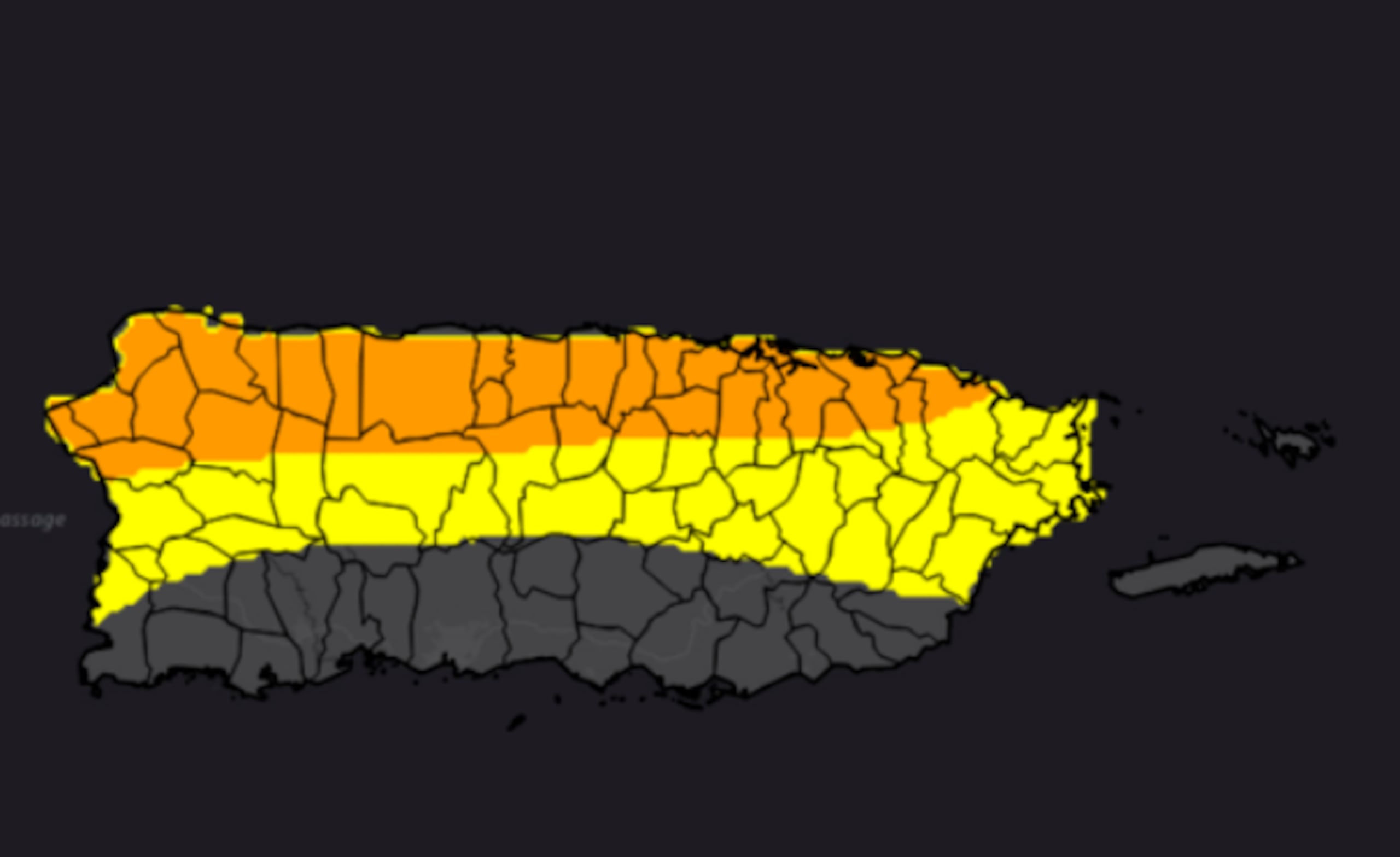 Advierten de riesgo de lluvias hoy en la zona norte y central de Puerto Rico.