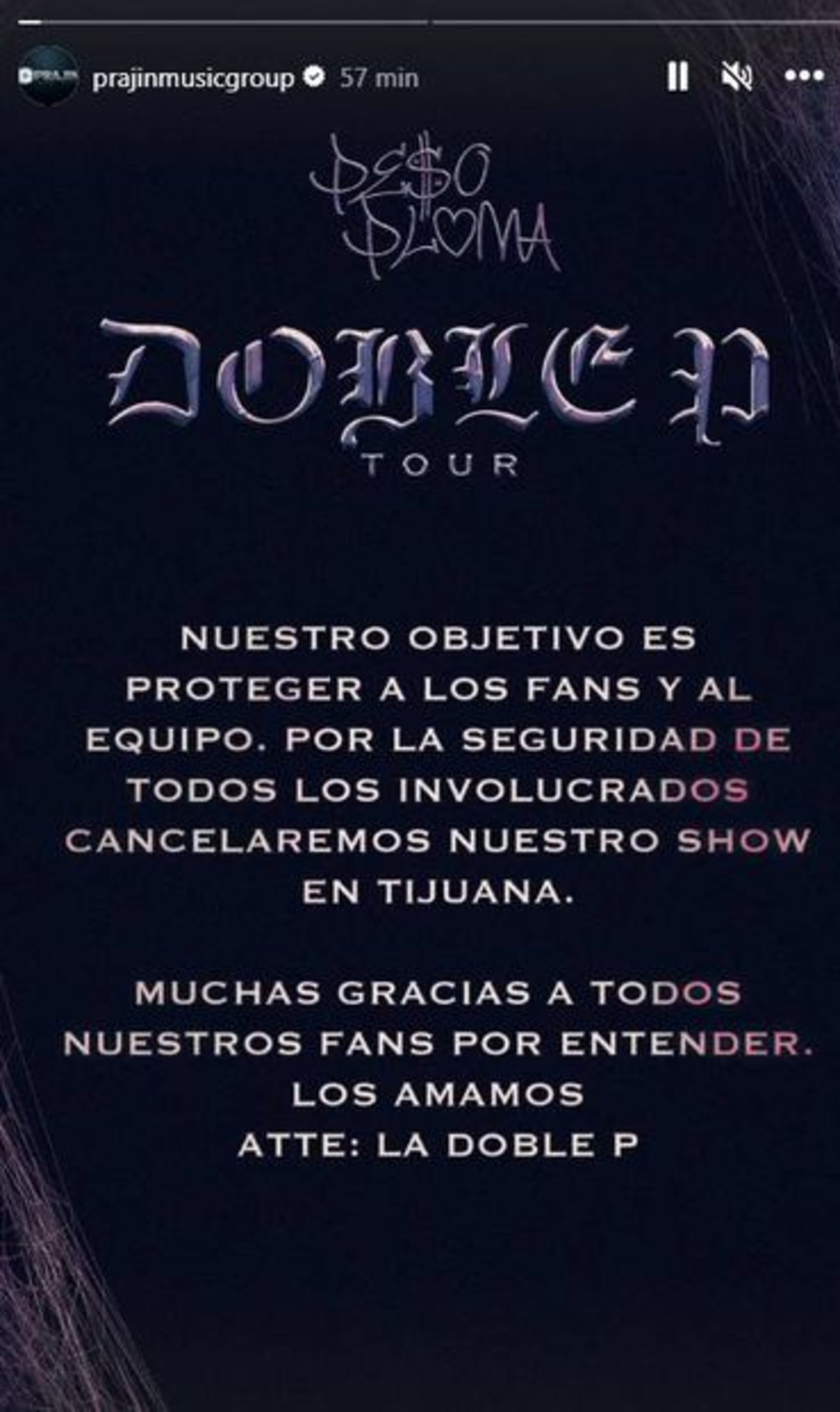 La producción de Peso Pluma decidió cancelar la presentación que iba a llevar a cabo en Tijuana este octubre.