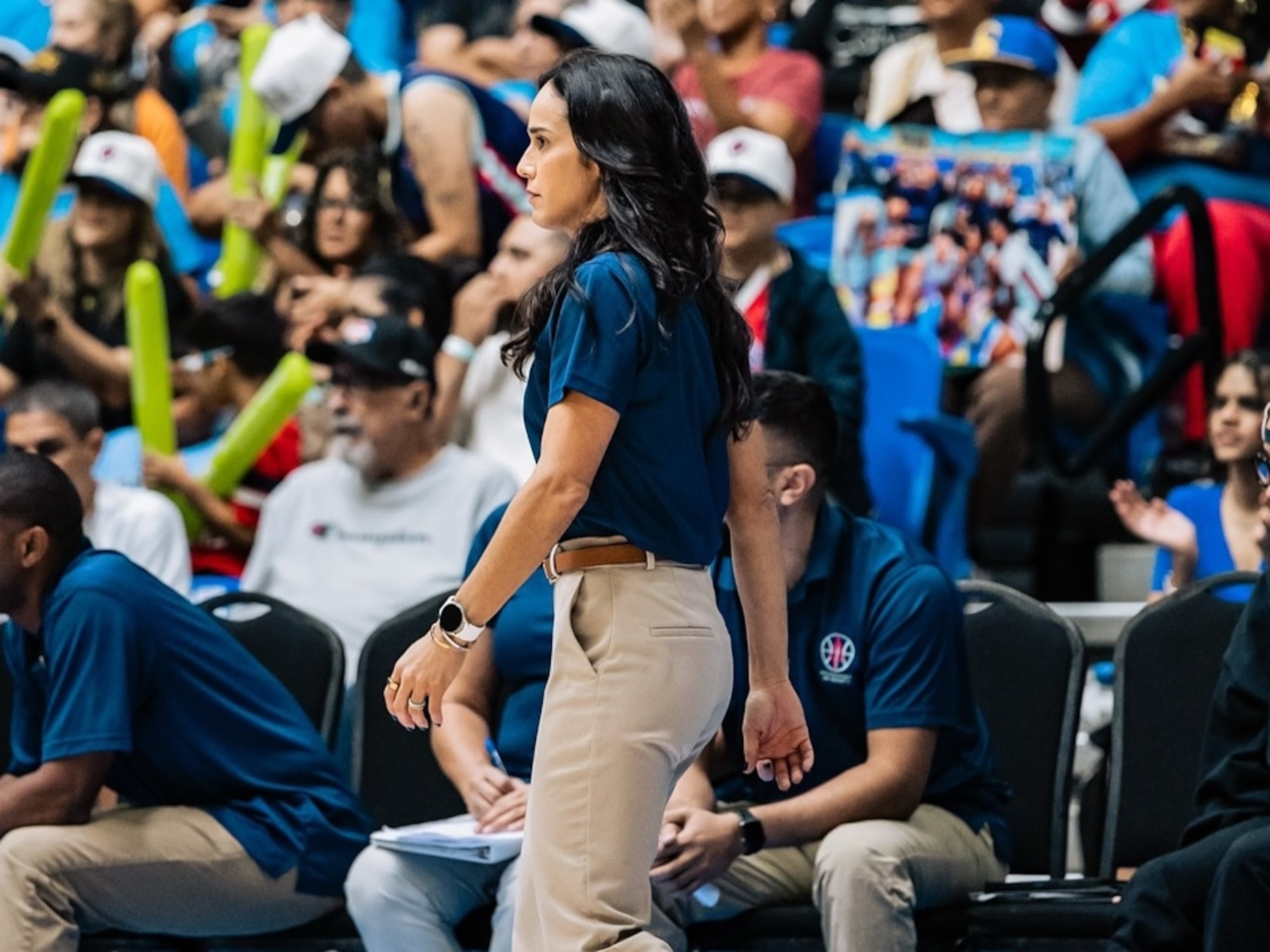 Michelle González, dirigente de las Atenienses de Manatí en el BSNF.