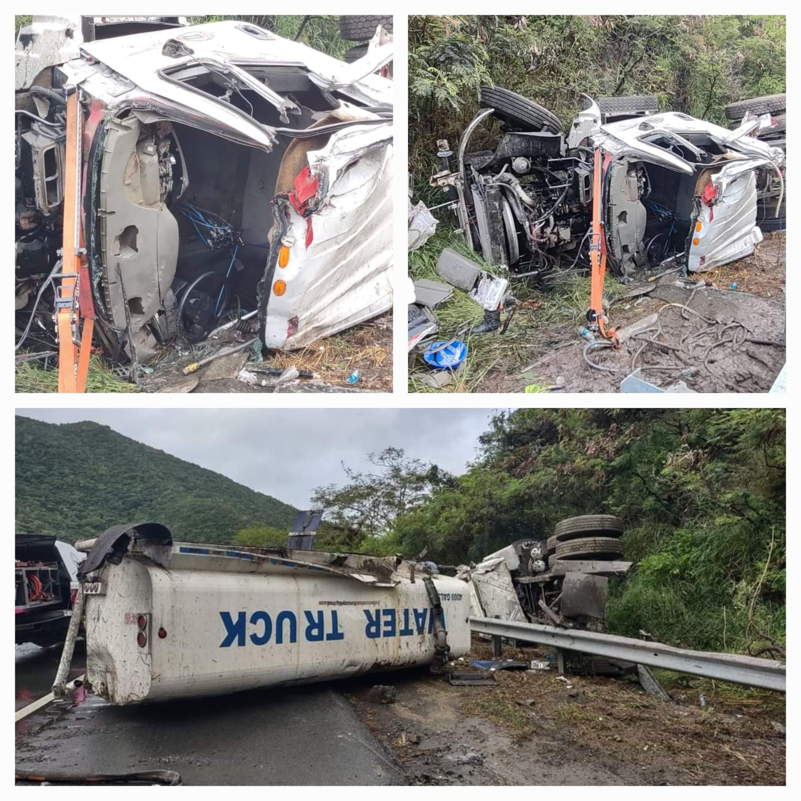 Un camión se accidentó en el kilómetro 50.1 de la autopista Luis A. Ferré, en la rampa de emergencia de Cayey.