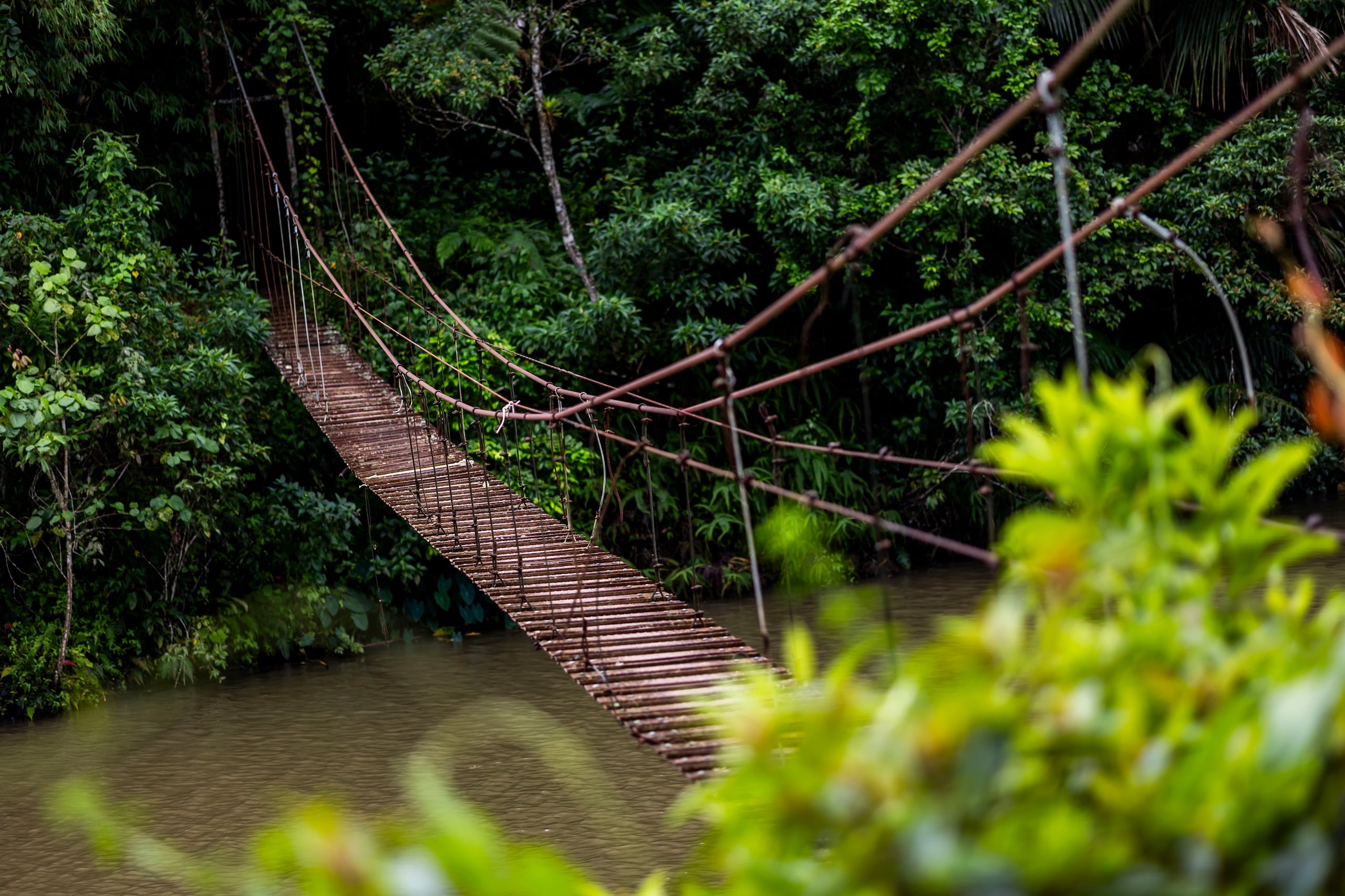 El hermoso puente colgante sobre el lago Garzas es solo uno de sus emblemáticos atractivos.
