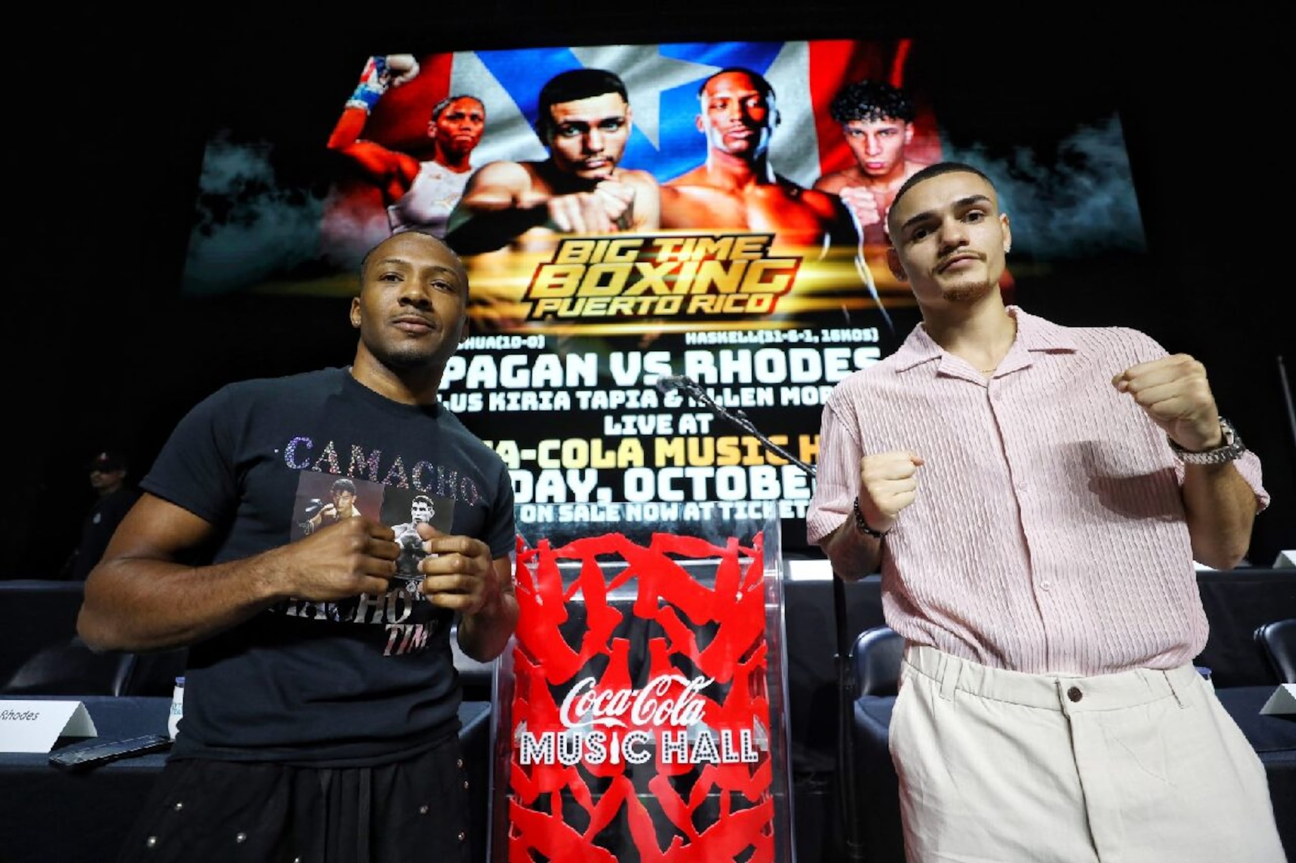 Joshua Pagán, a la derecha, y Haskell Rhodes son los protagonistas de la pelea estelar del viernes en el Coca Cola Music Hall.