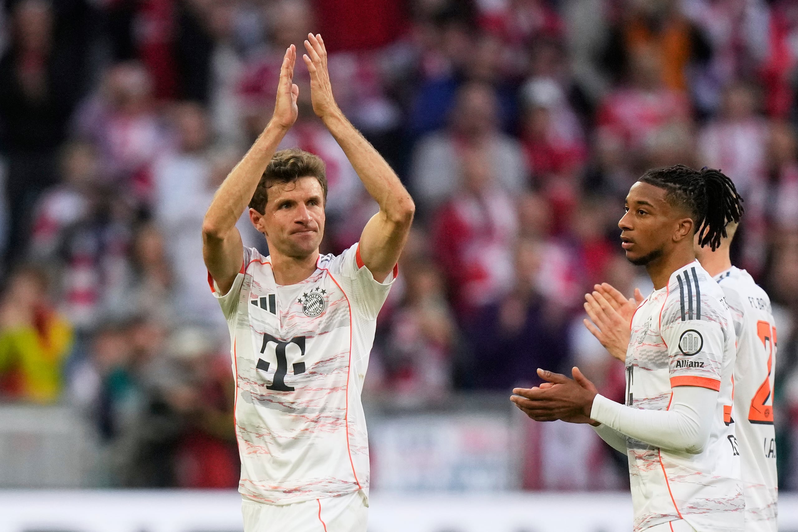 Thomas Müller en su último juego en casa con el Bayern Múnich.