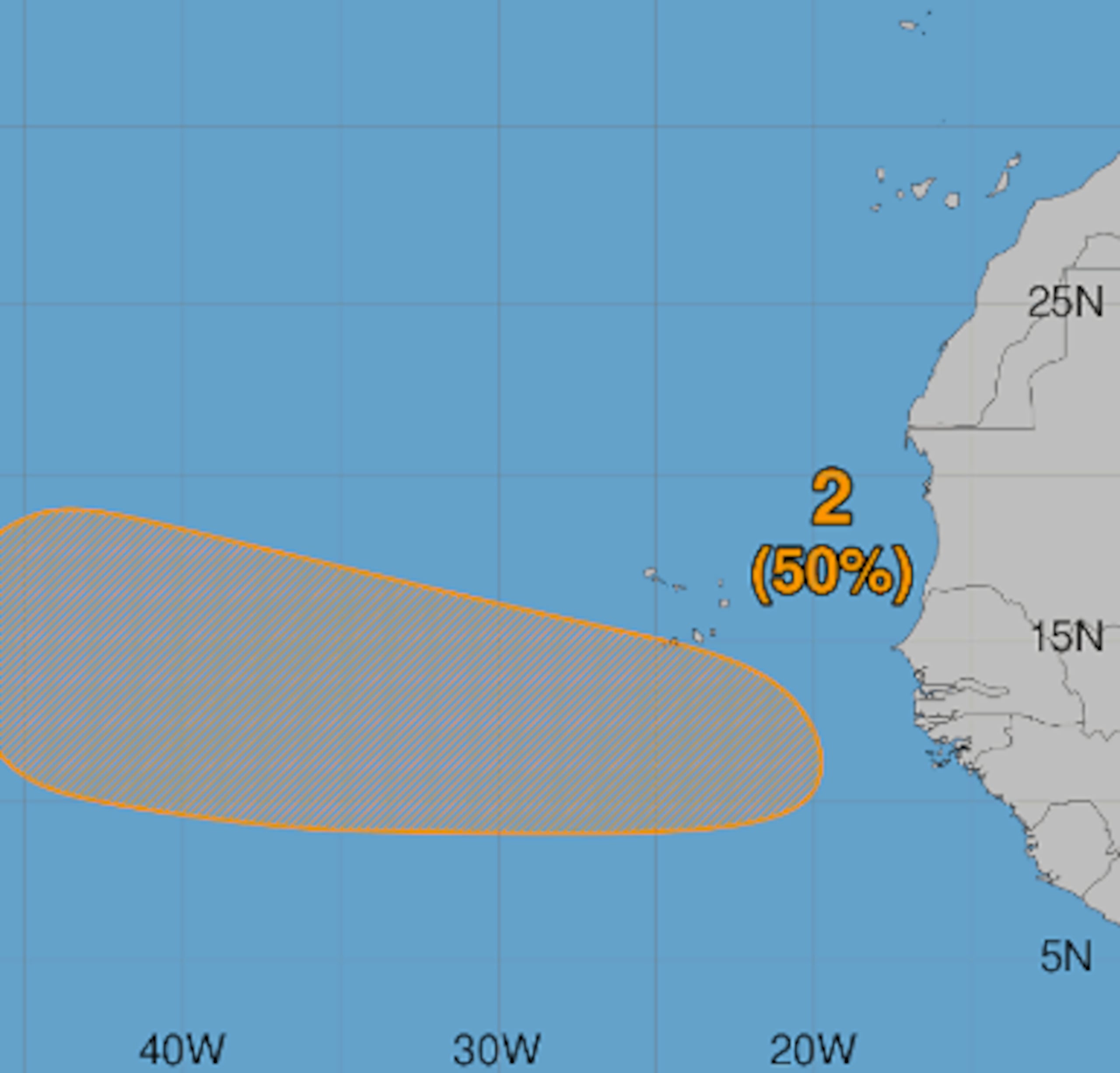 Hay una posibilidad media de desarrollo en el Atlántico tropical.