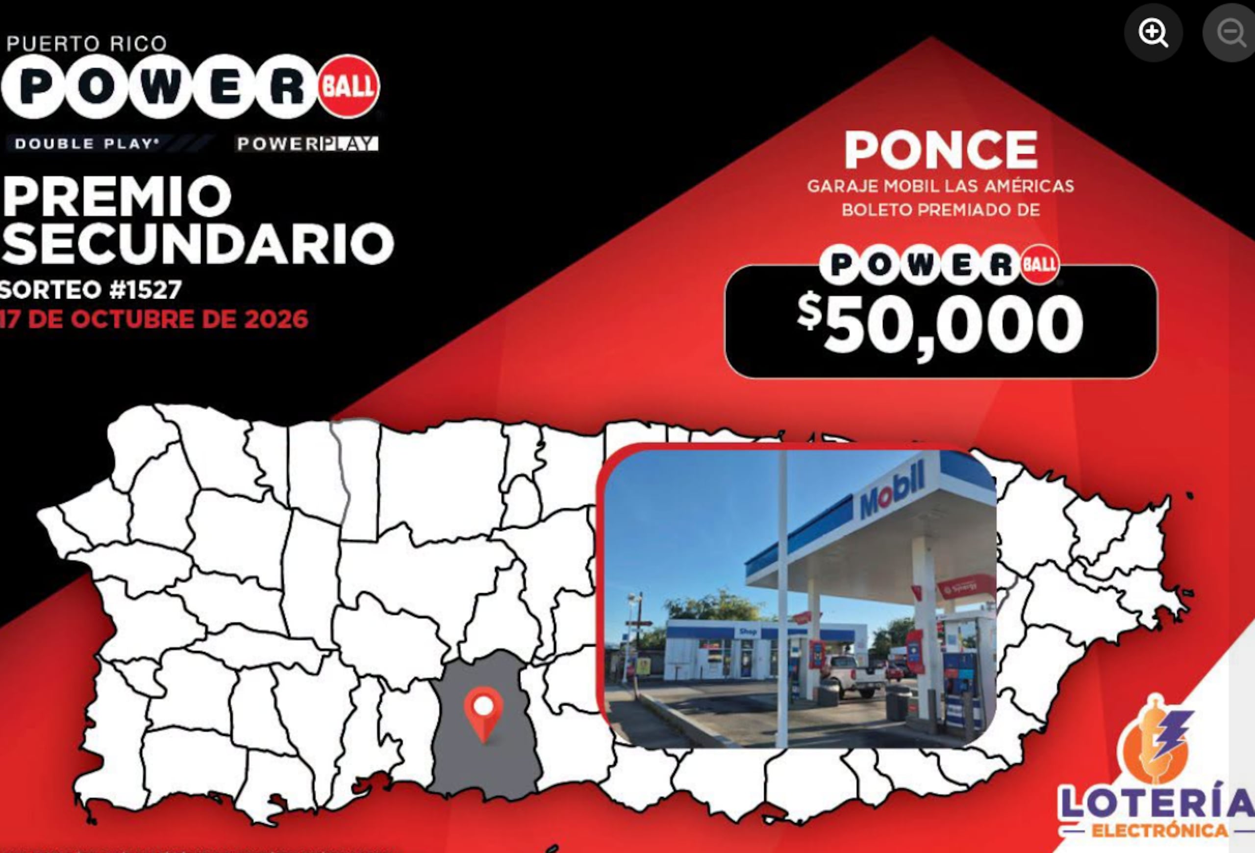 Premio de $50,000 del Powerball cae en Ponce.