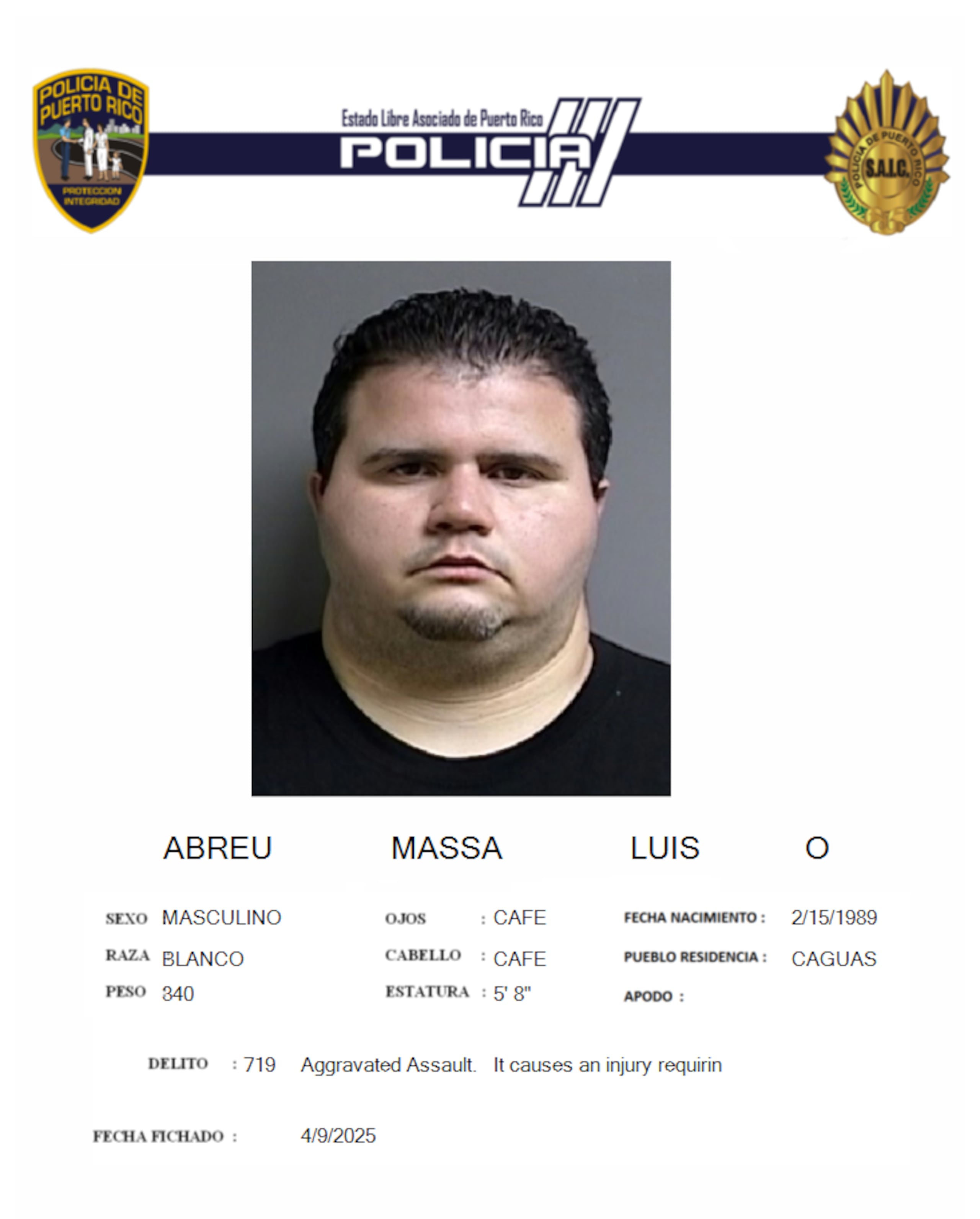 Luis O. Abreu Massa, está acusado por agresión agravada y maltrato de menores.