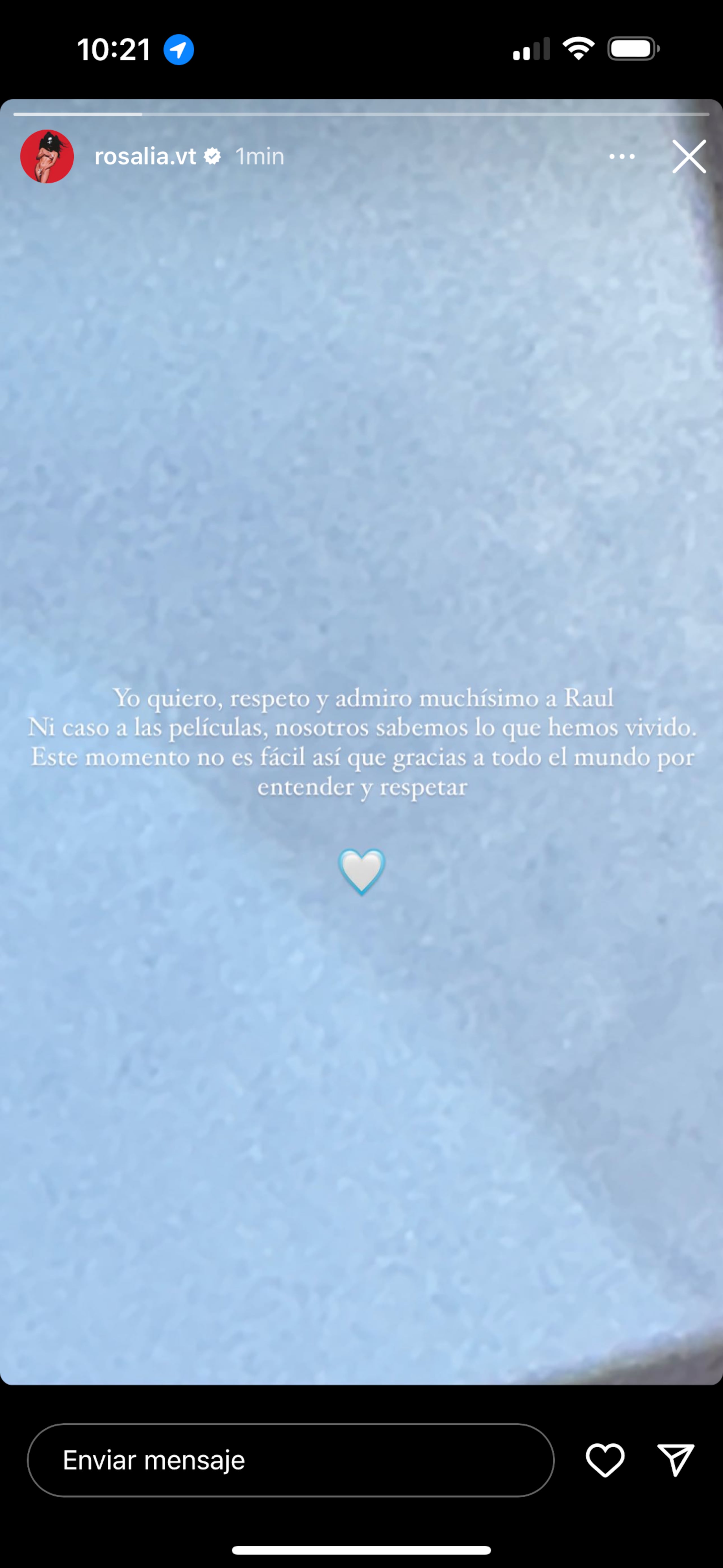 Expresiones de Rosalía en Instagram.