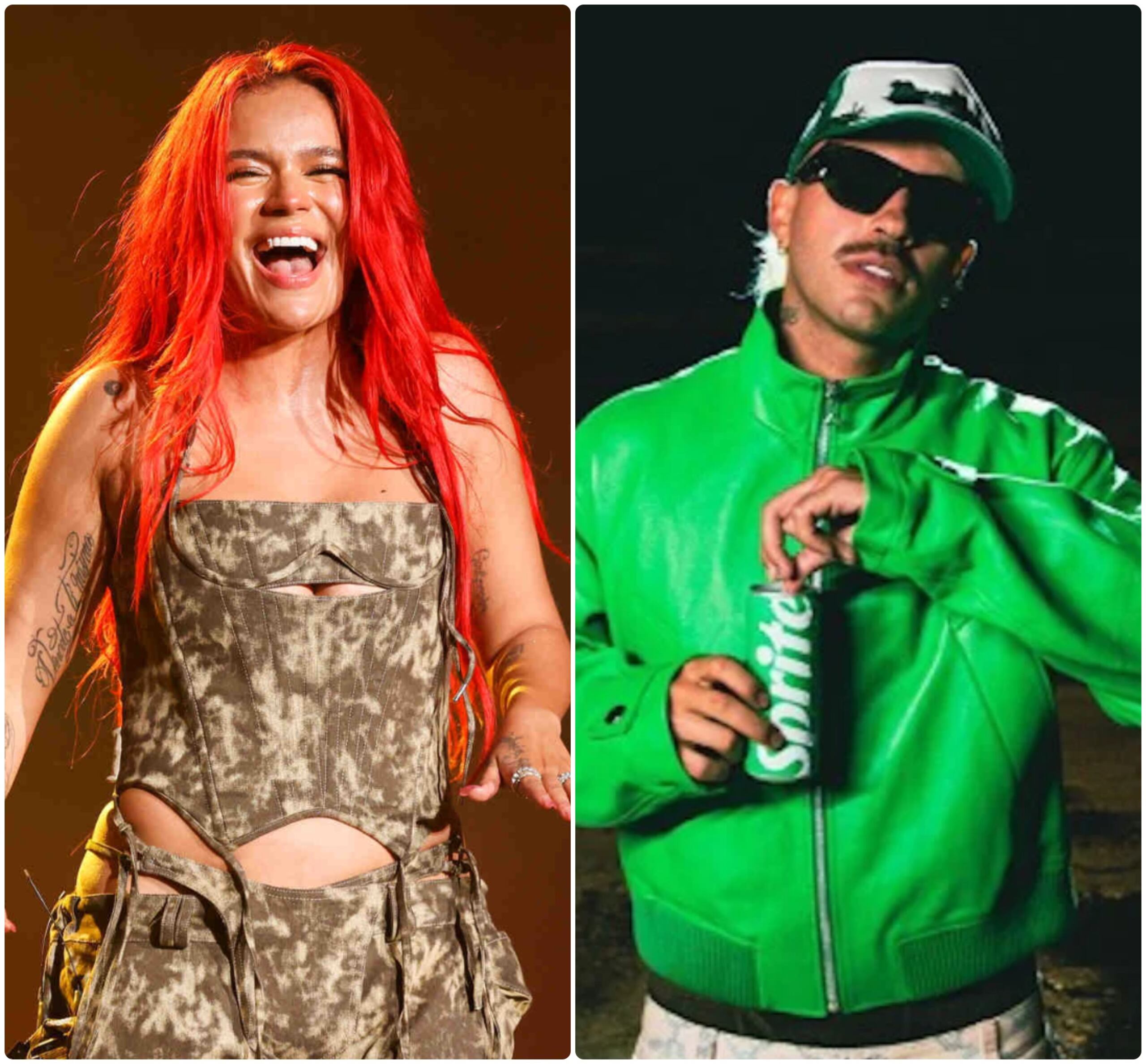 Los cantantes Karol G y Feid.