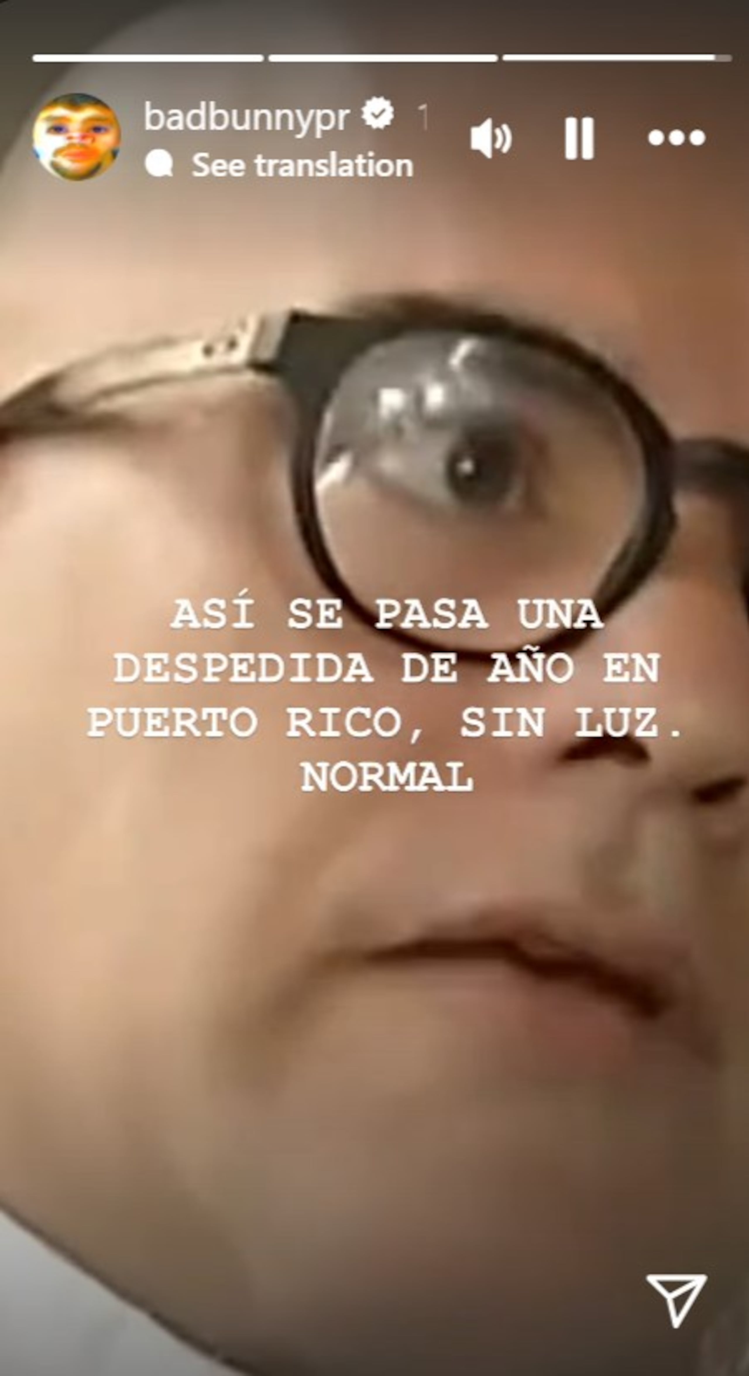 Se expresó en sus historias de Instagram.