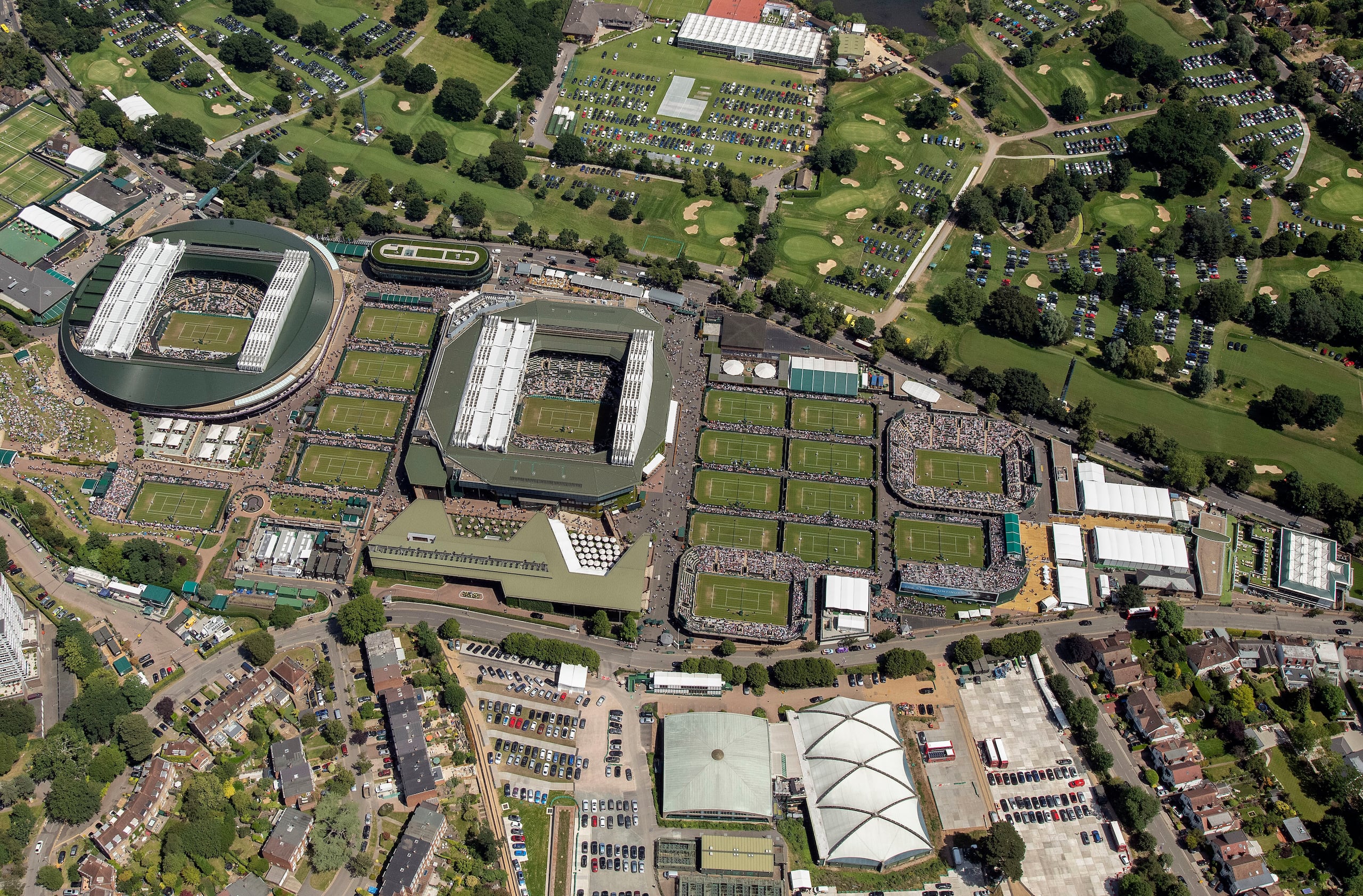 Vista aérea del All England Tennis Club.