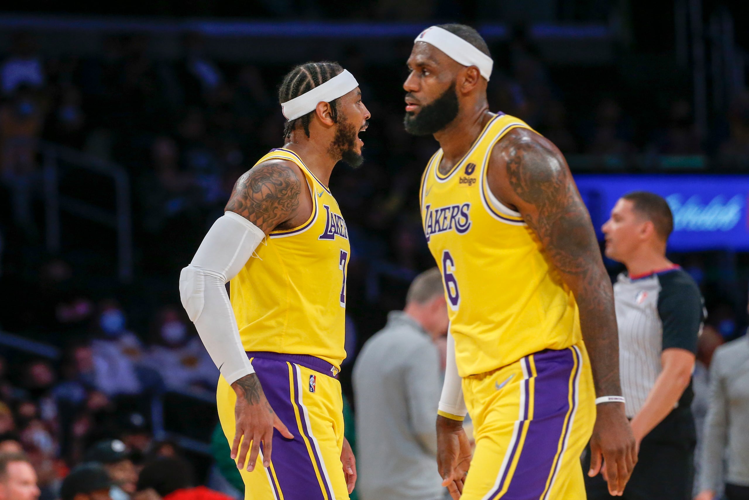 Carmelo Anthony y LeBron James jugaron juntos en la temporada 2021-22 de la NBA.