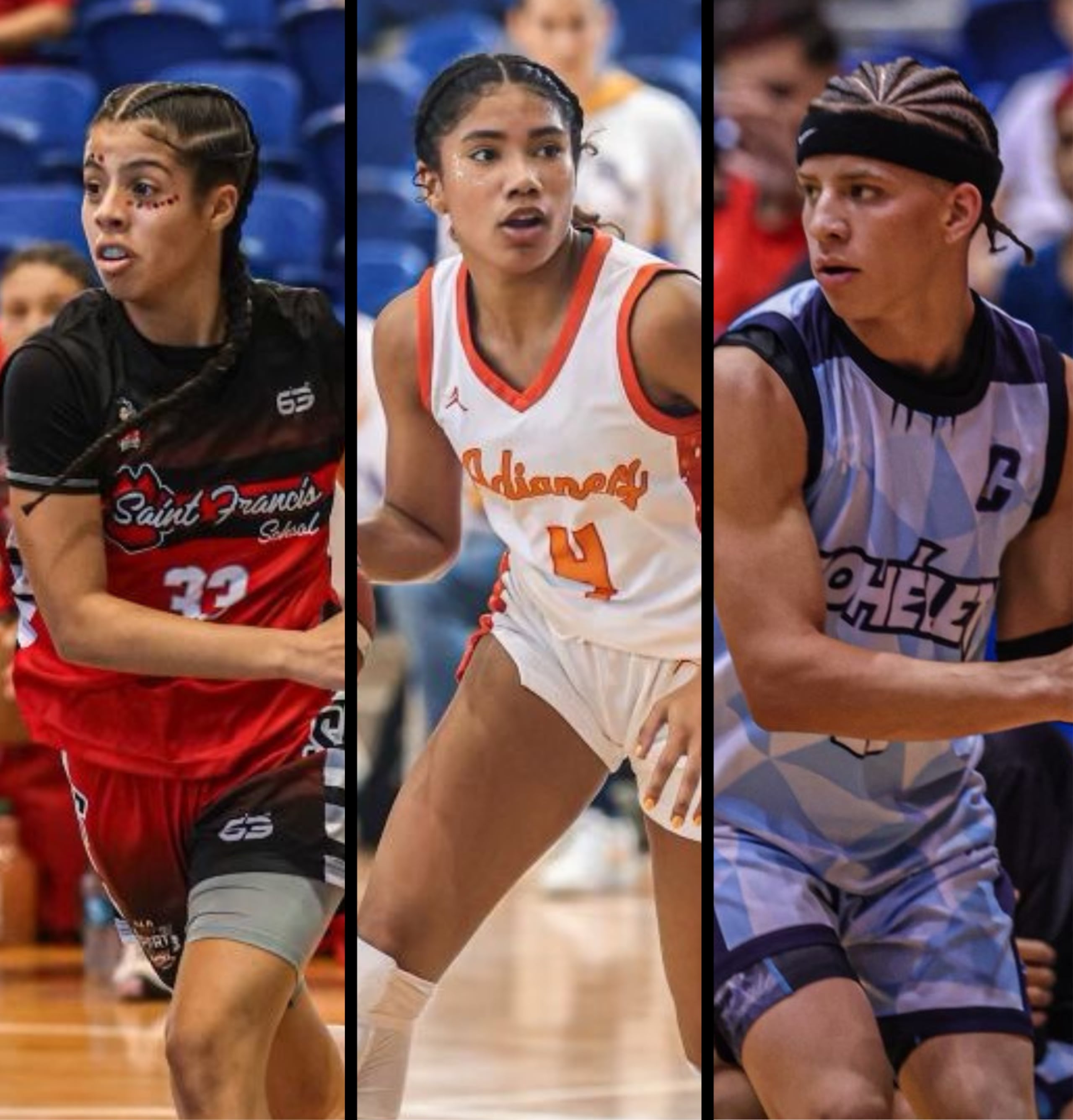 De izquierda a derecha: Desireck Nieves, de Saint Francis School; Dianne Crespo, del Colegio Adianez; y Alex Santana, de la Academia Cristiana Cohélet.