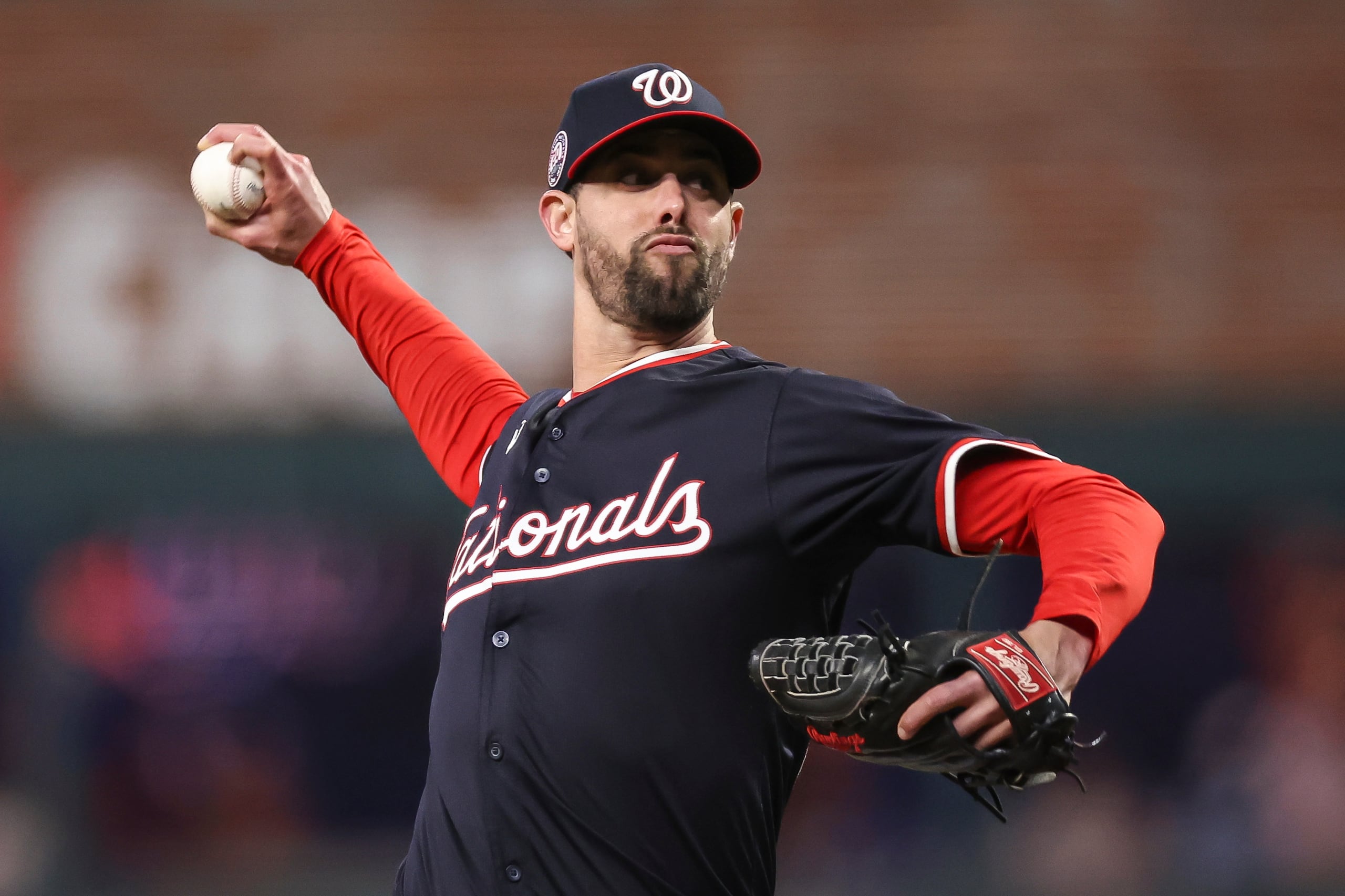 El lanzador boricua de los Nationals, Jorge López.