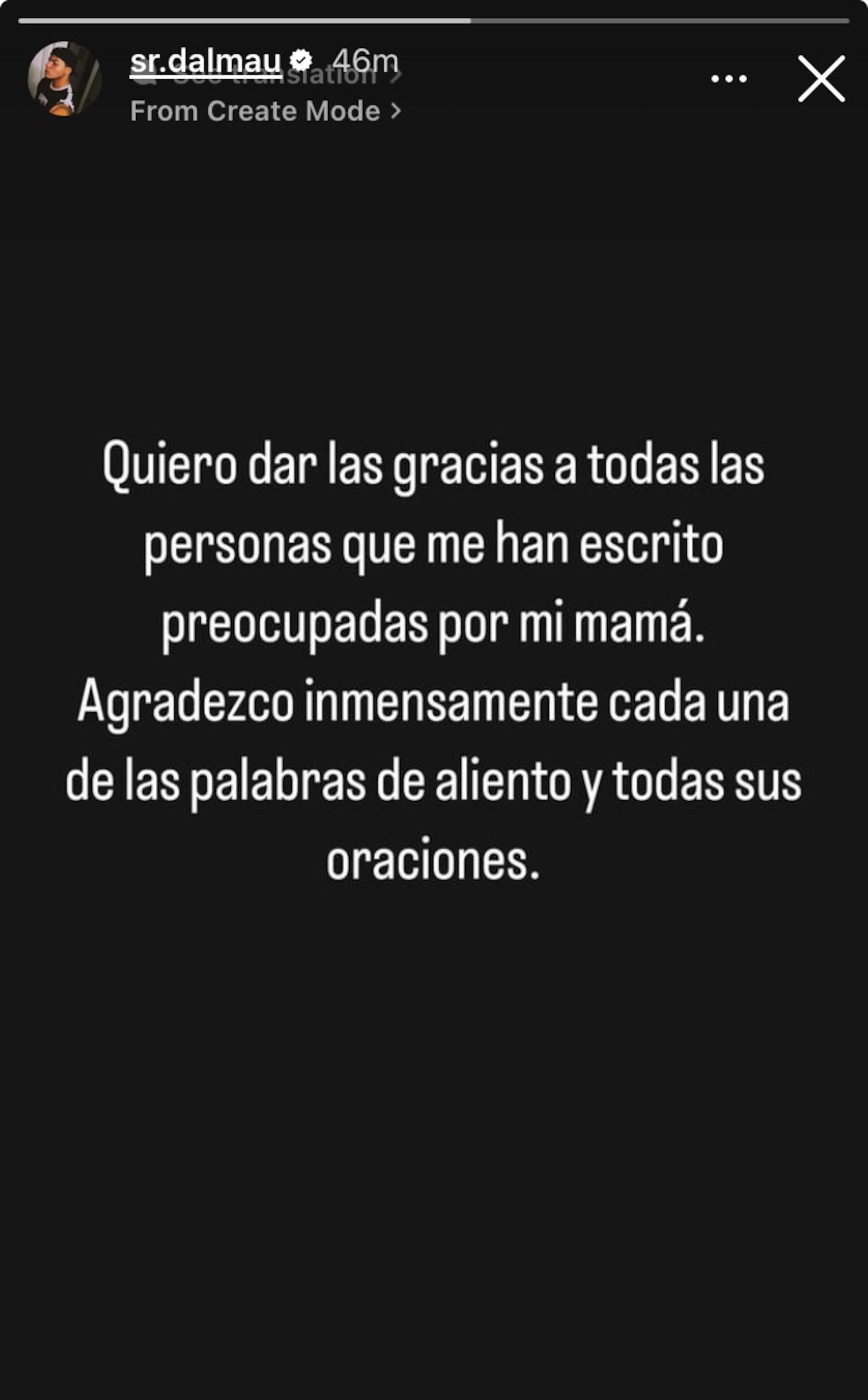 Mensaje de Gabriel Dalmau, hijo de Juan Dalmau