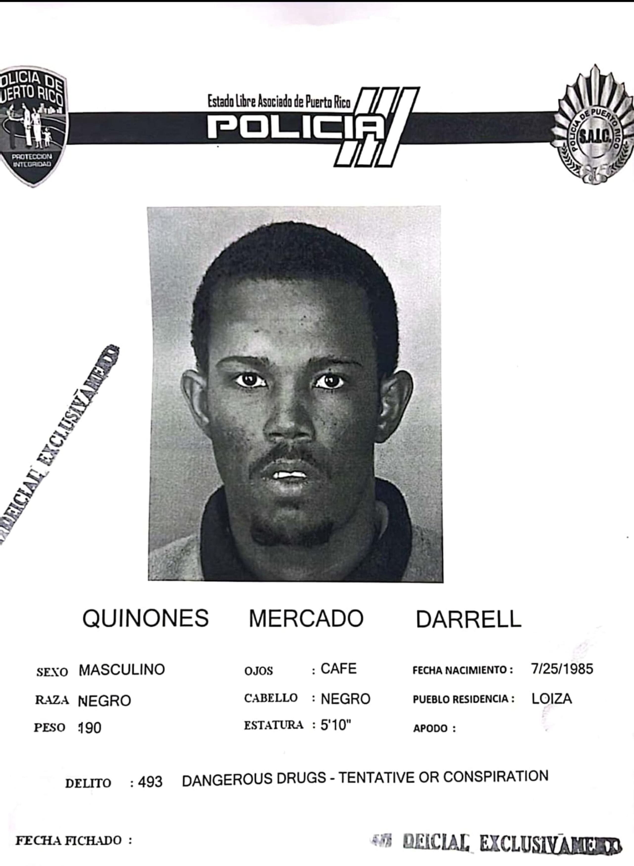 Darrell Quiñones Mercado fue asesinado mientras transitaba como pasajero en un automóvil en Río Grande.
