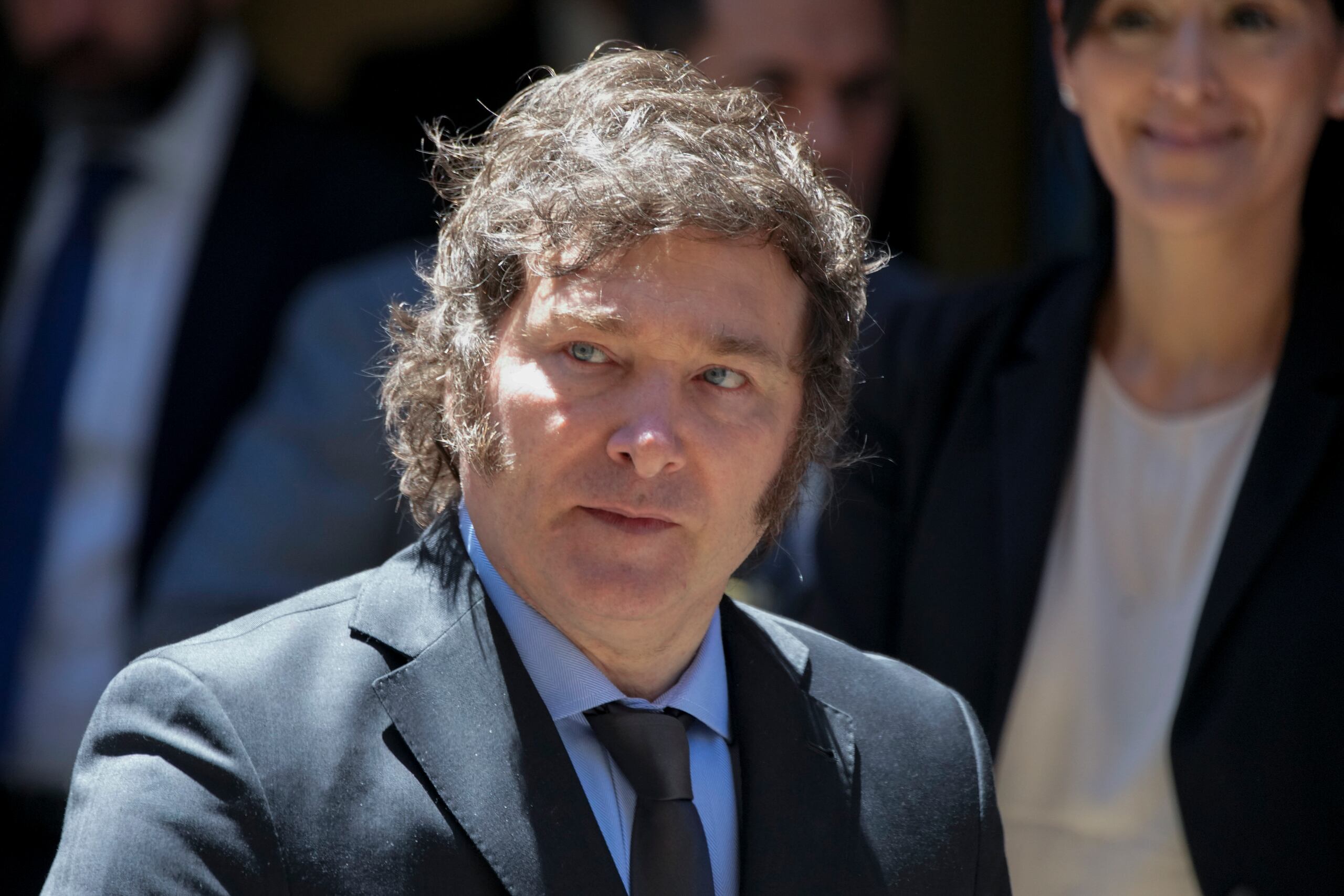 El presidente de Argentina, Javier Milei, a su salida de un evento en Buenos Aires, Argentina