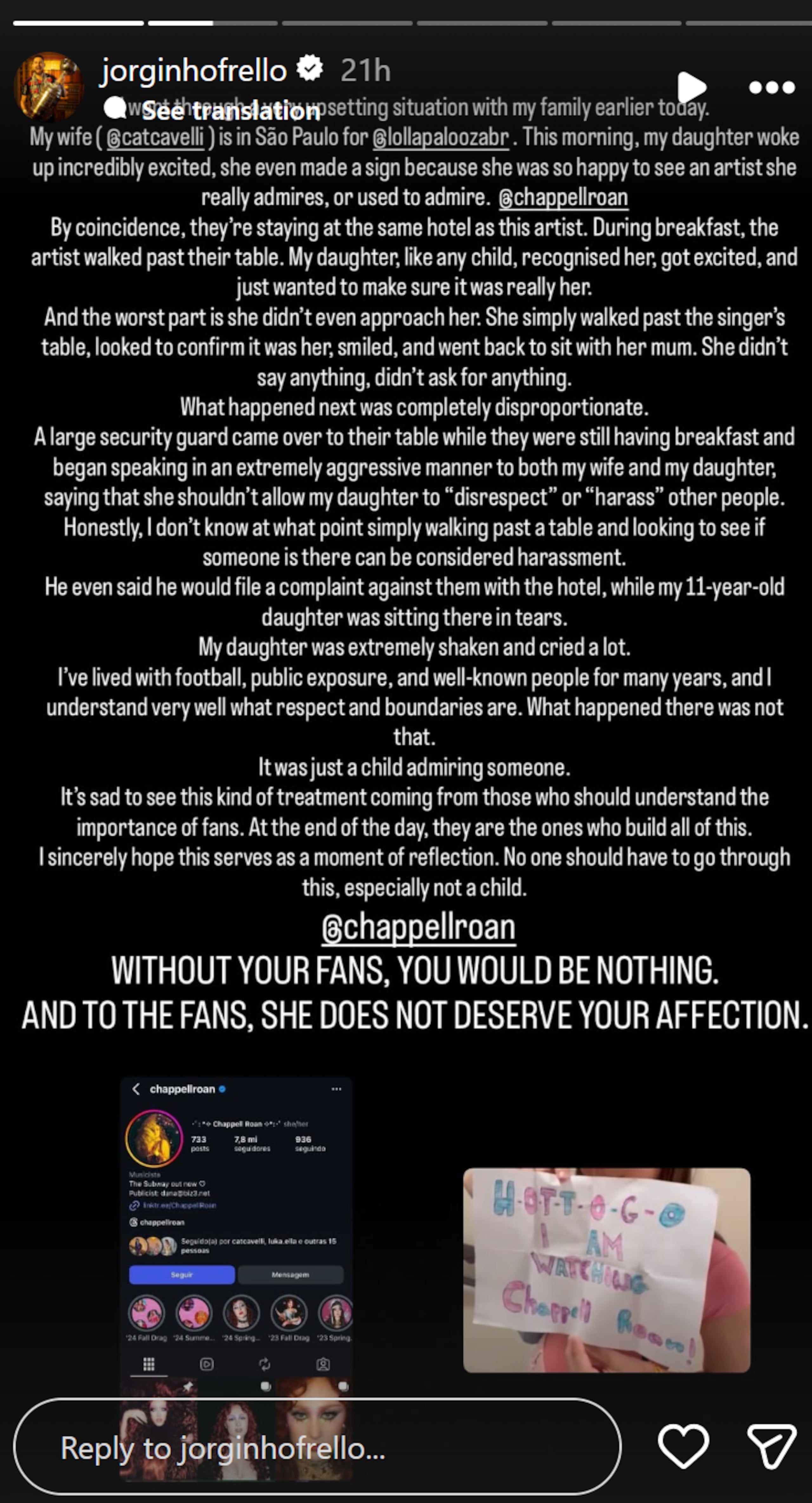 Publicación de Jorginho.