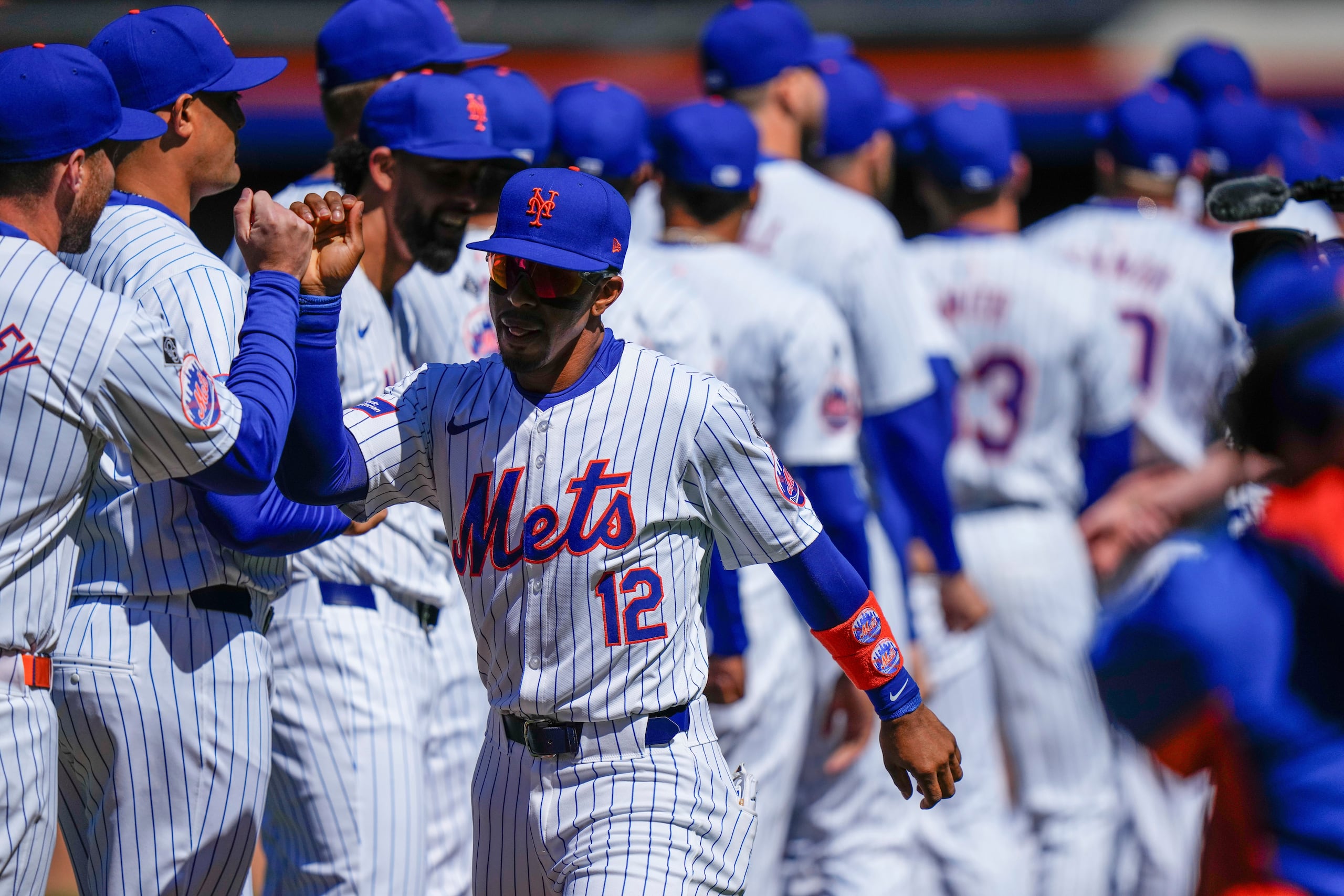 Francisco Lindor en la apertura de la temporada de los Mets.