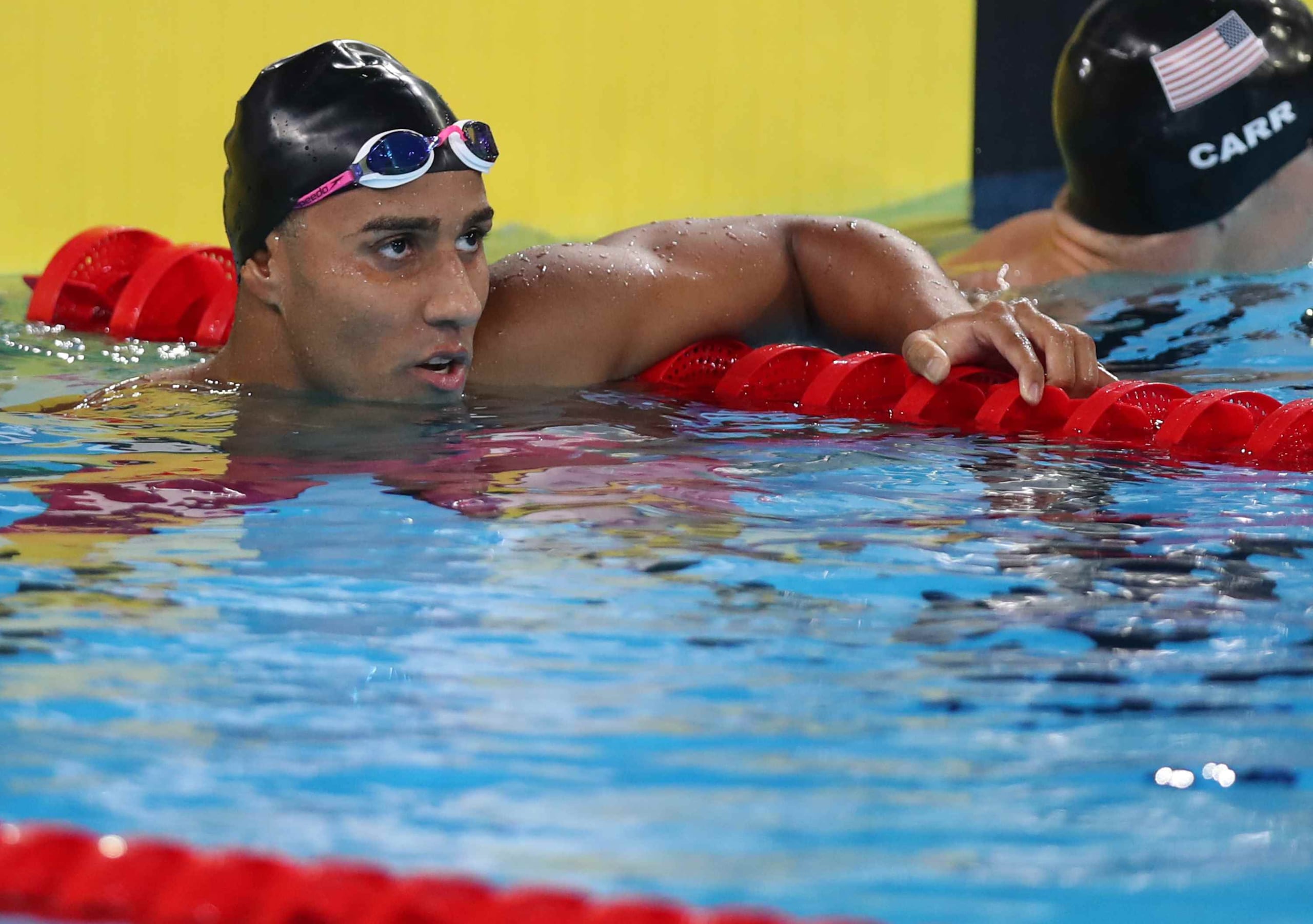 el cuarteto de Puerto Rico compuesto por Christian Bayo, Yeziel Morales Mirda (foto), Cancel y Arroyo quedó en una rezagada quinta posición en el revelo 4x200 metros libre.