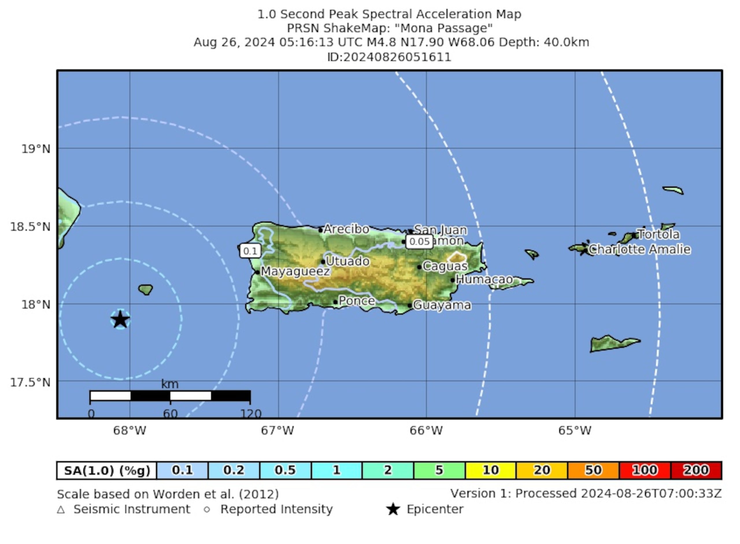El sismo tuvo una intensidad de III en Mayagüez.
