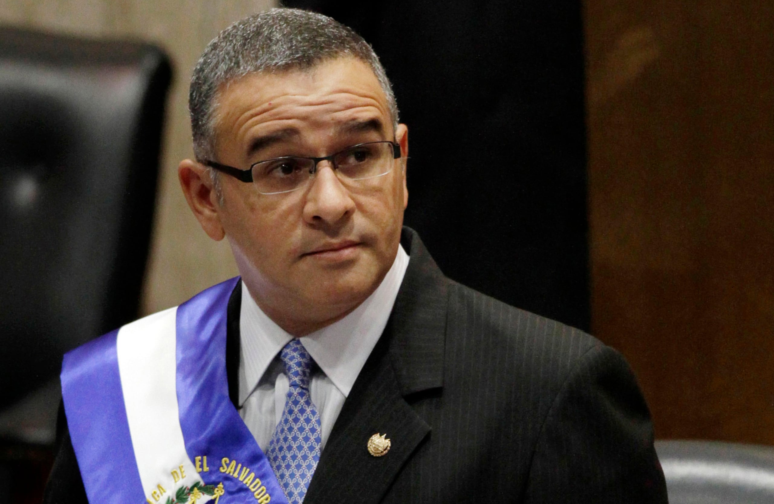 Mauricio Funes, en la Asamblea Nacional antes de su intervención para conmemorar su tercer aniversario en el poder en San Salvador, El Salvador, el 1 de junio de 2012.
