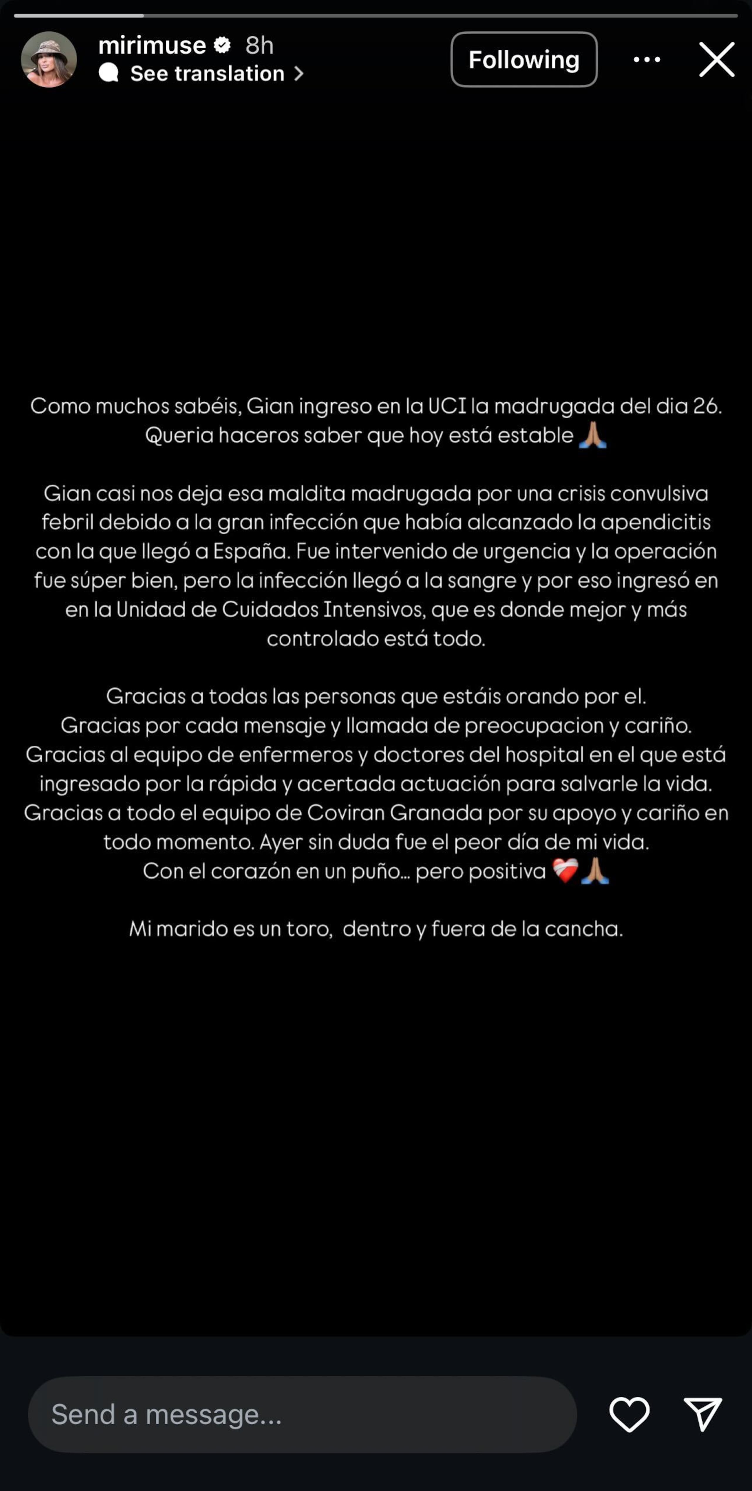 Historia de la esposa de Gian Clavell, Miriam Muñoz.
