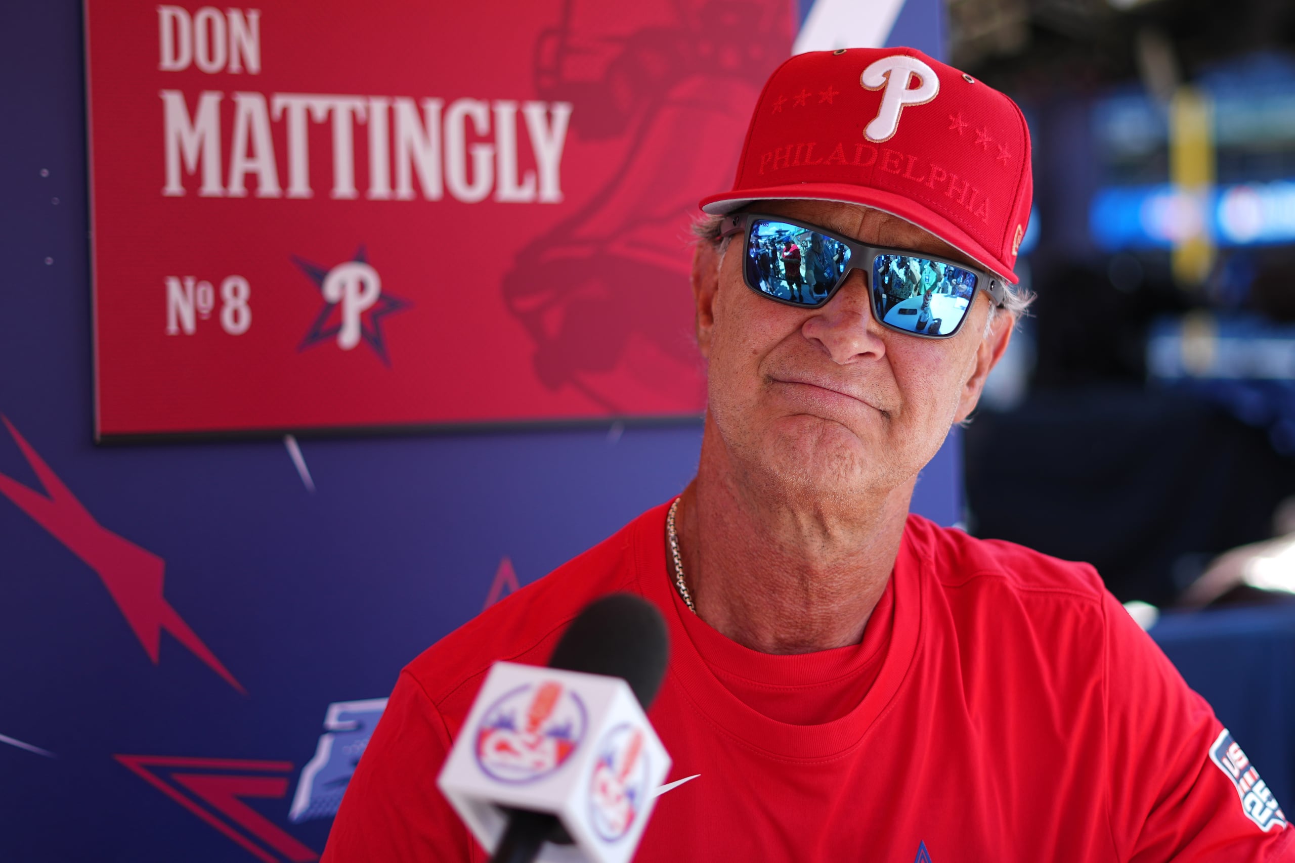 Don Mattingly, mánager interino de los Phillies de Filadelfia.