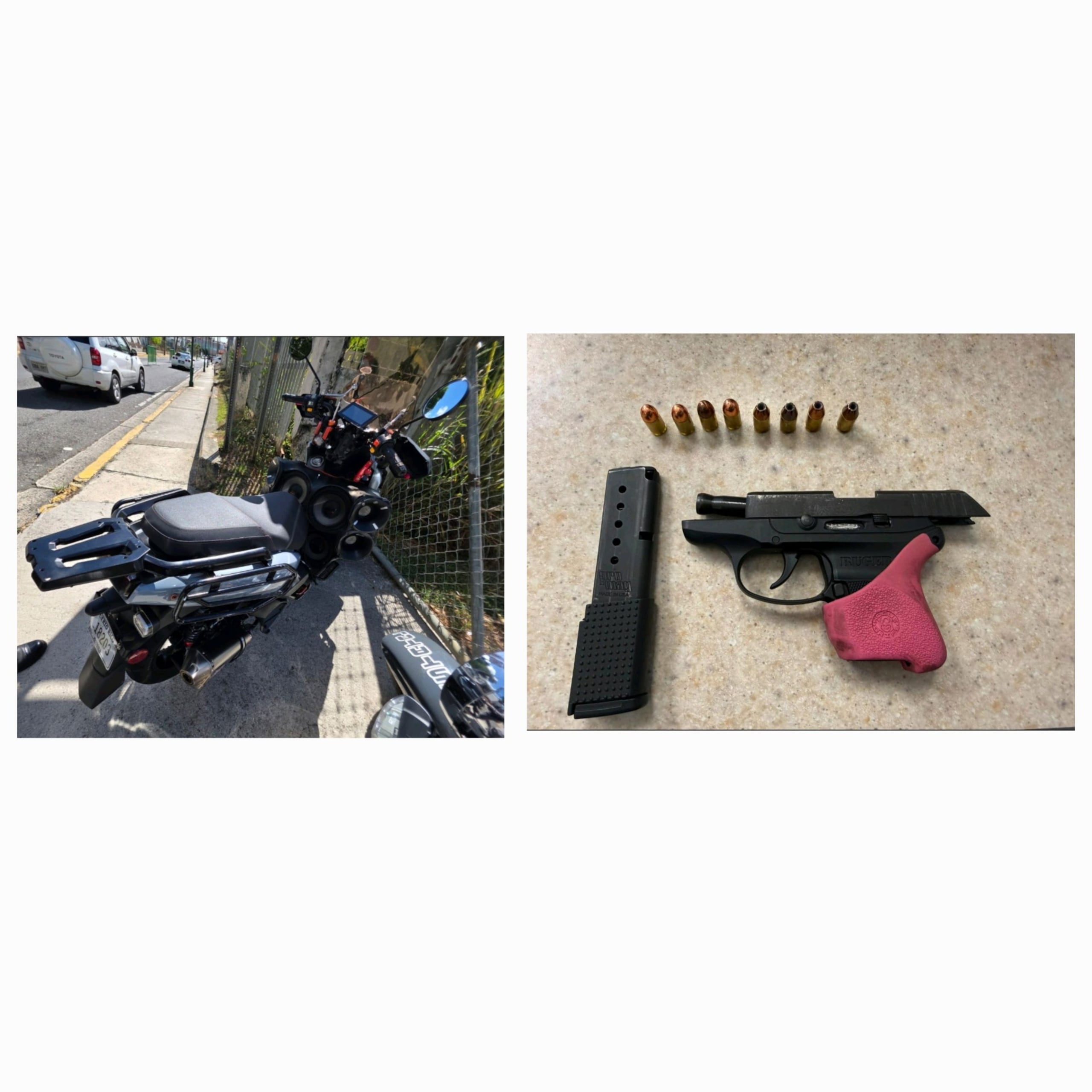 La Policía arrestó a un motociclista que transitaba sin el caso protector en Aibonito y le ocupó un arma ilegal.